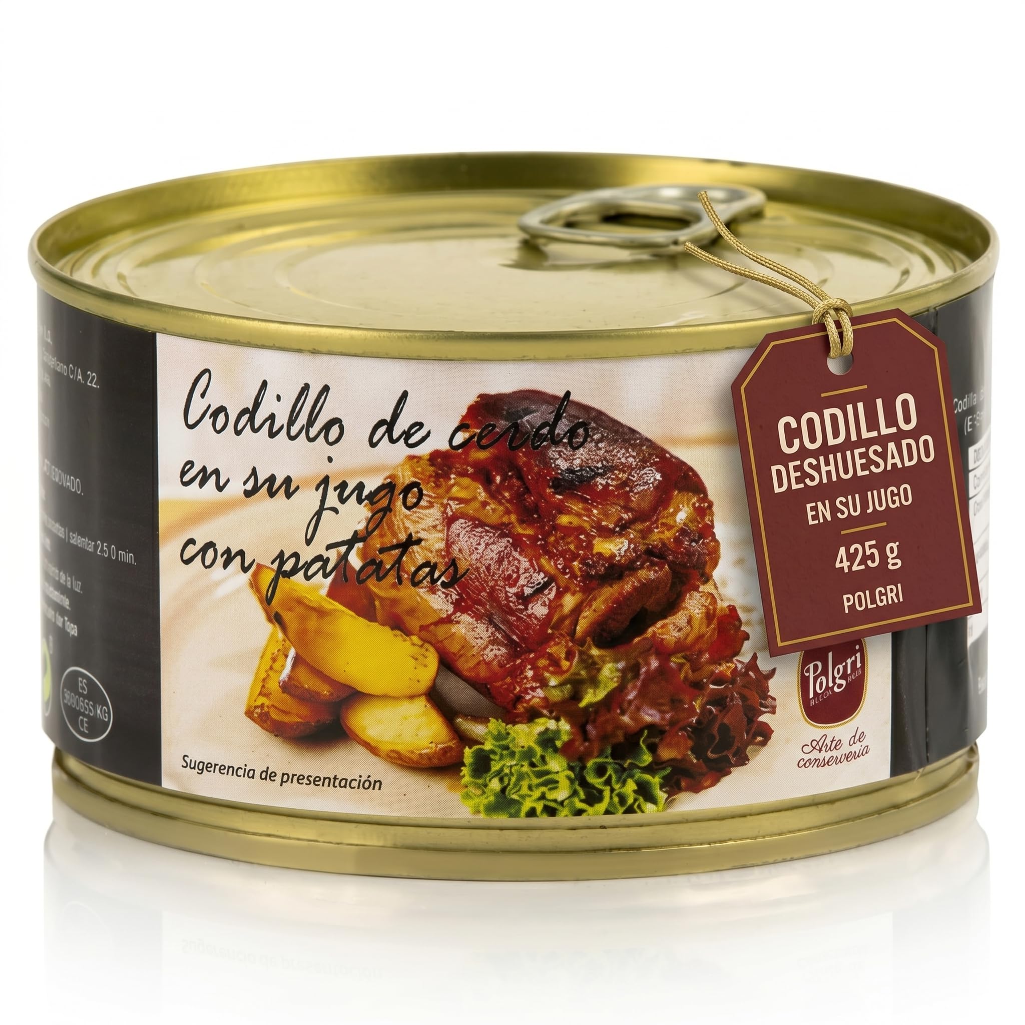 POLGRI Codillo de Cerdo en su Jugo Deshuesado con Patatas Lata 425 g Conserva Carne Cocinada Receta Manchega