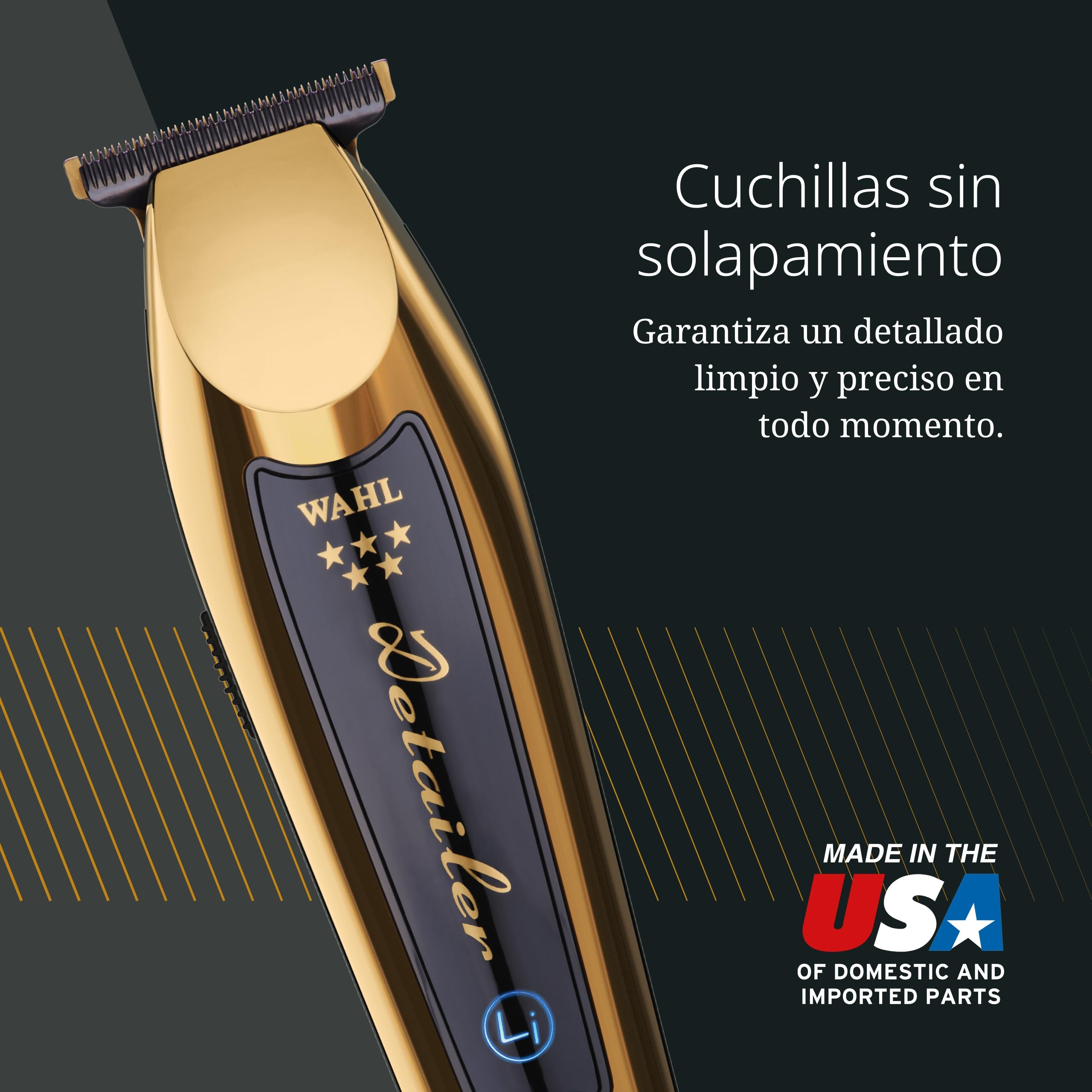 Wahl Gold Cordless Detailer Li - Cortapelos con Cuchilla en T