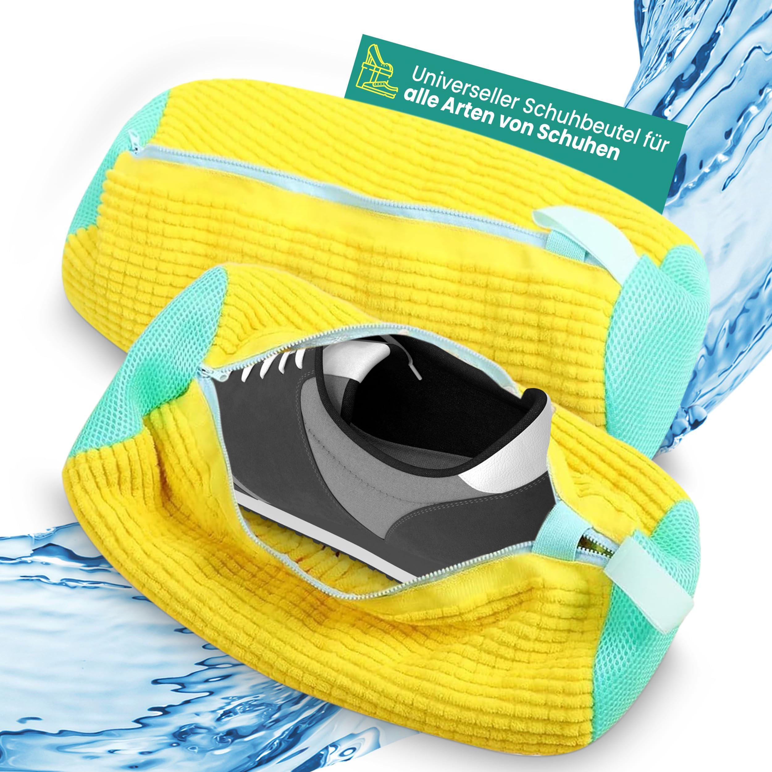 FYSL 2er Pack Schuhwaschbeutel - Für Waschmaschine & Trockner Grau