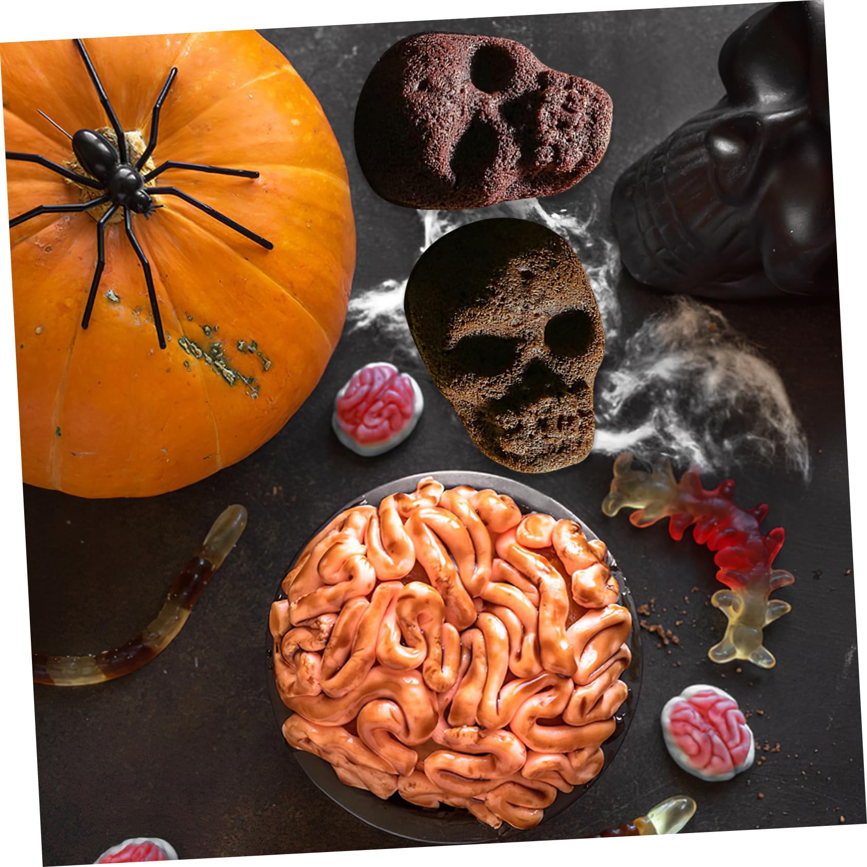 MAGICLULU 4 Piezas Molde De Hielo De Calavera Bandeja De Cubitos De Hielo De Halloween Molde De Chocolate De Halloween Bandeja De Cubitos De Hielo De Calavera Molde De Azúcar Gel De Sílice