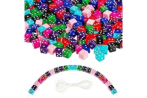 8mm Red and Black Acrylic Cube Dice Spacer Beads with Elastic Thread for Jewelry Making