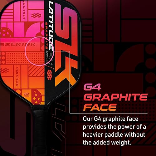 Miniatura 4 de SLK Latitude 2.0 Pickleball Paddle  G4 Graphite Pickleball Paddle Face  Rev-Core+ Technology with SpinFlex Surface  Redesigned for Performance and