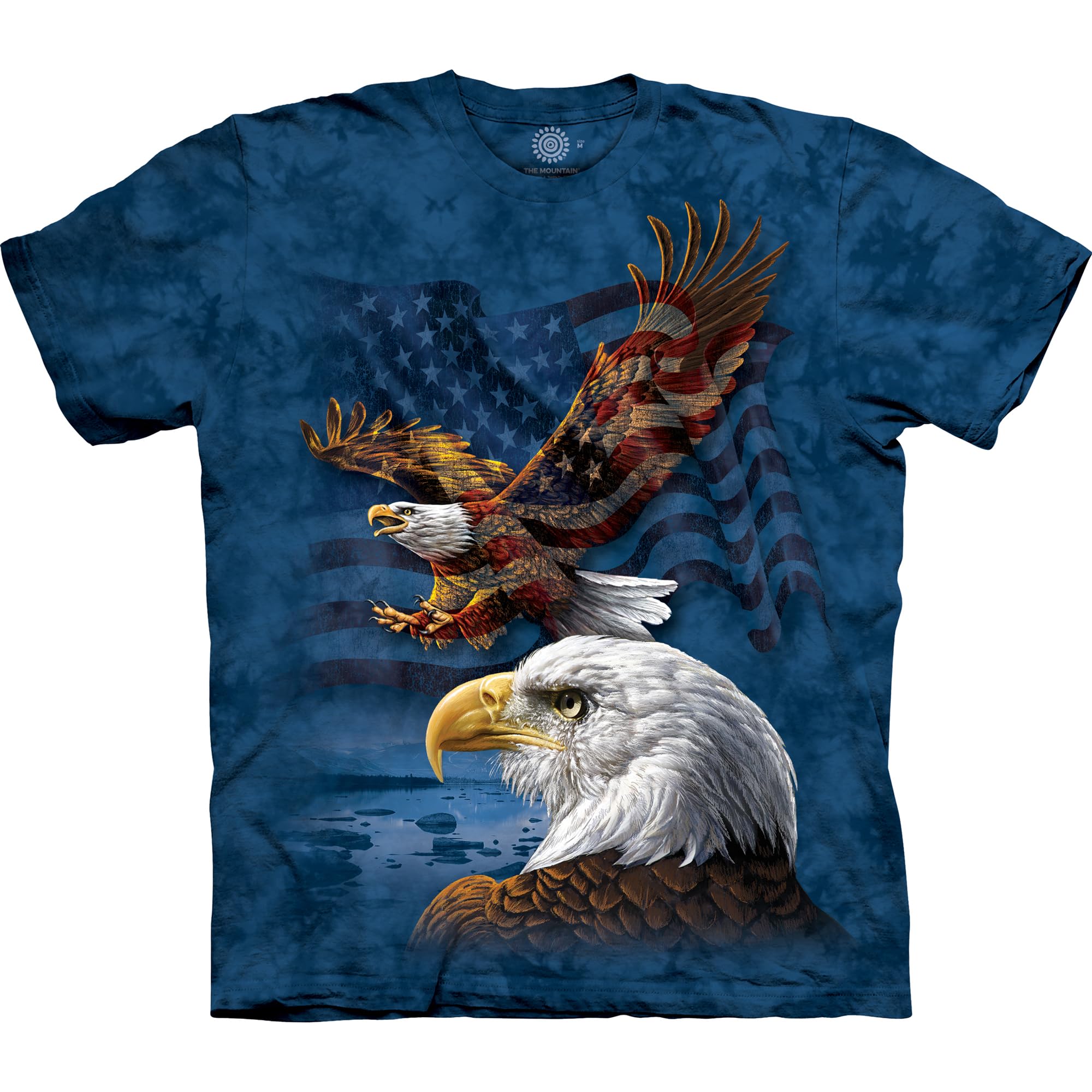 The Mountain Men's Eagle Flag Collage T-Shirt, Blue, Large