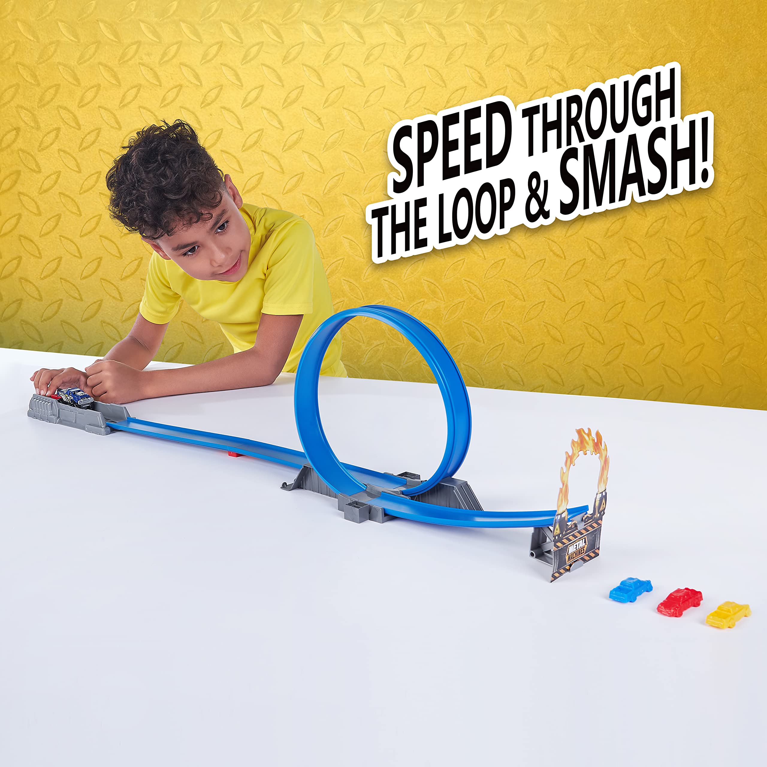 Zuru Metal Machines S1 Kızgın Yol Oyun Seti 360° Loop, Güçlü Fırlatıcı ve 3 Adet Parçalanabilir Araç İçeren Aksiyon Pist Seti