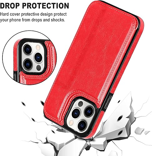 Miniatura 4 de Funda tipo cartera para iPhone 13 Pro Max, funda de piel sintética suave premium con función atril y función atril para iPhone 13 Pro Max de 6.7
