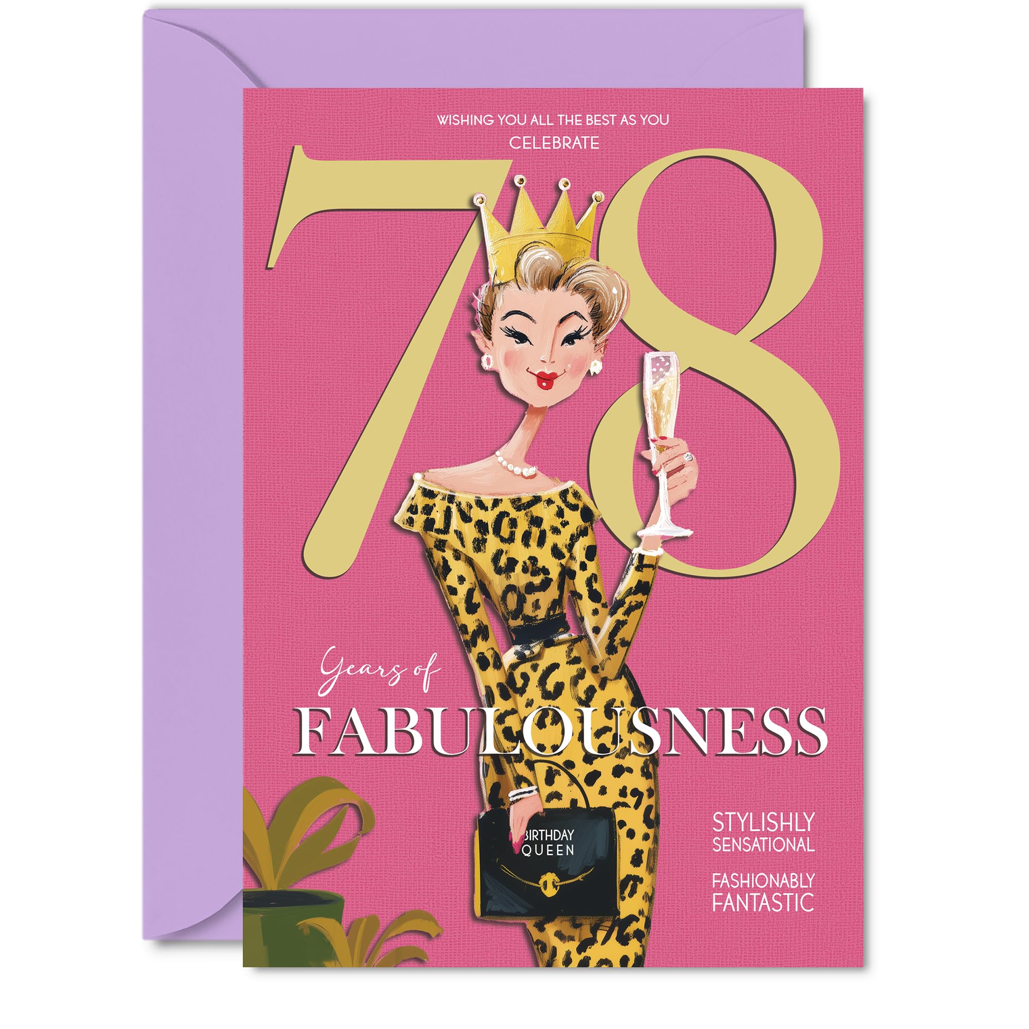 78th Birthday Cards for Women - Years Of Fabulousness - Happy Birthday Card for 78 Year Old Woman Auntie Nan Grandma Wife, 5x7 Inch Bday Greeting Cards