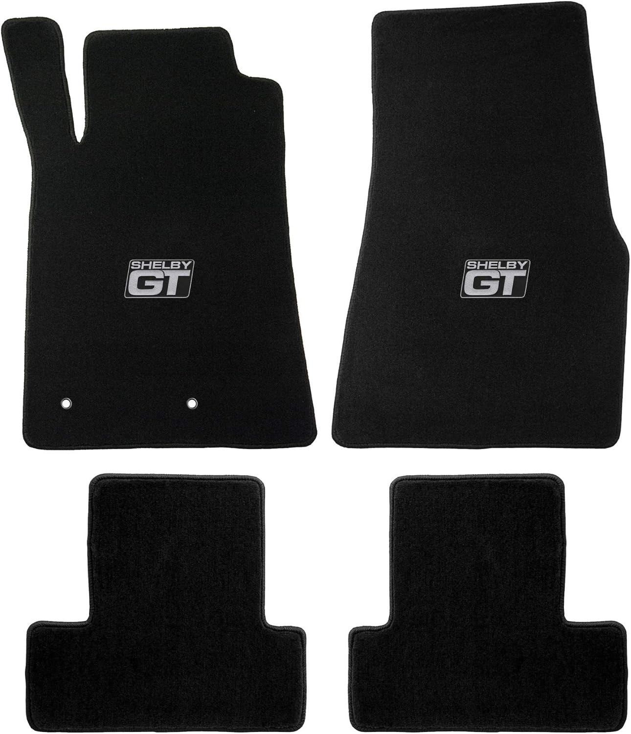 Lloyd Mats Shelby GT Logo 4 Piece Black Heavy Plush Floor