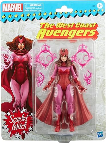 Miniatura 9 de Marvel Legends Series Scarlet Witch - Figura de acción de embalaje retro de 6 pulgadas, 4 accesorios