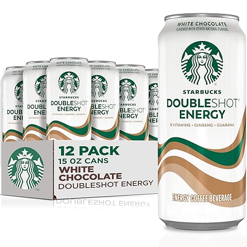 Starbucks Doubleshot Energy Drink Coffee Beverage, White Chocolate, Iced Coffee, 15 fl oz Cans (Packaging May Vary) (Pack of 12) - White Chocolate - 15 Fl Oz (Pack of 12)