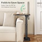 Kitstorack TV Tray Table, Adjustable Height & 90° Flip-Over Panel Design, Sofa Arm End Side Table for Eating Laptop Couch Bed Dinner or Small Spaces (Rustic Brown,Black)