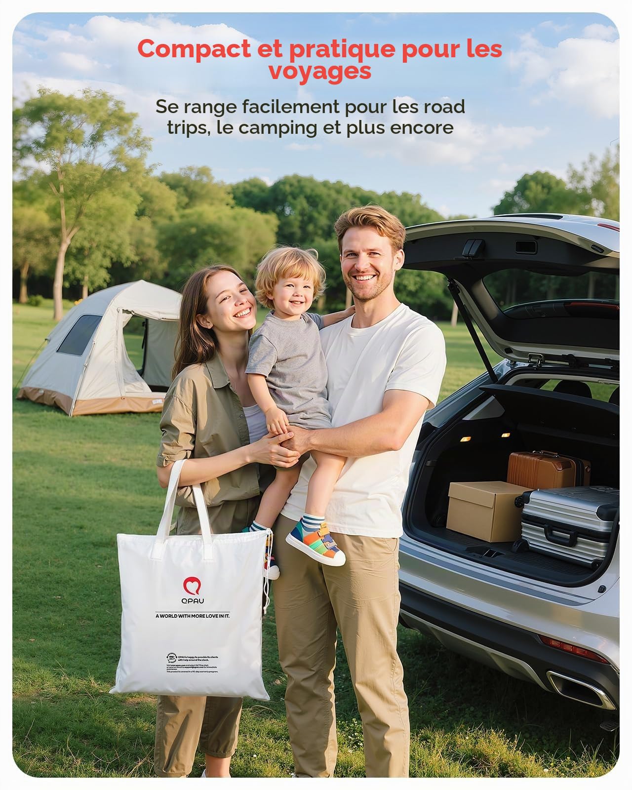 QPAU Lit de voyage gonflable pour tout-petits avec tente – Matelas gonflable léger avec pompe à main – Solution de couchage portable pour intérieur et extérieur pour camping, voyage, maison