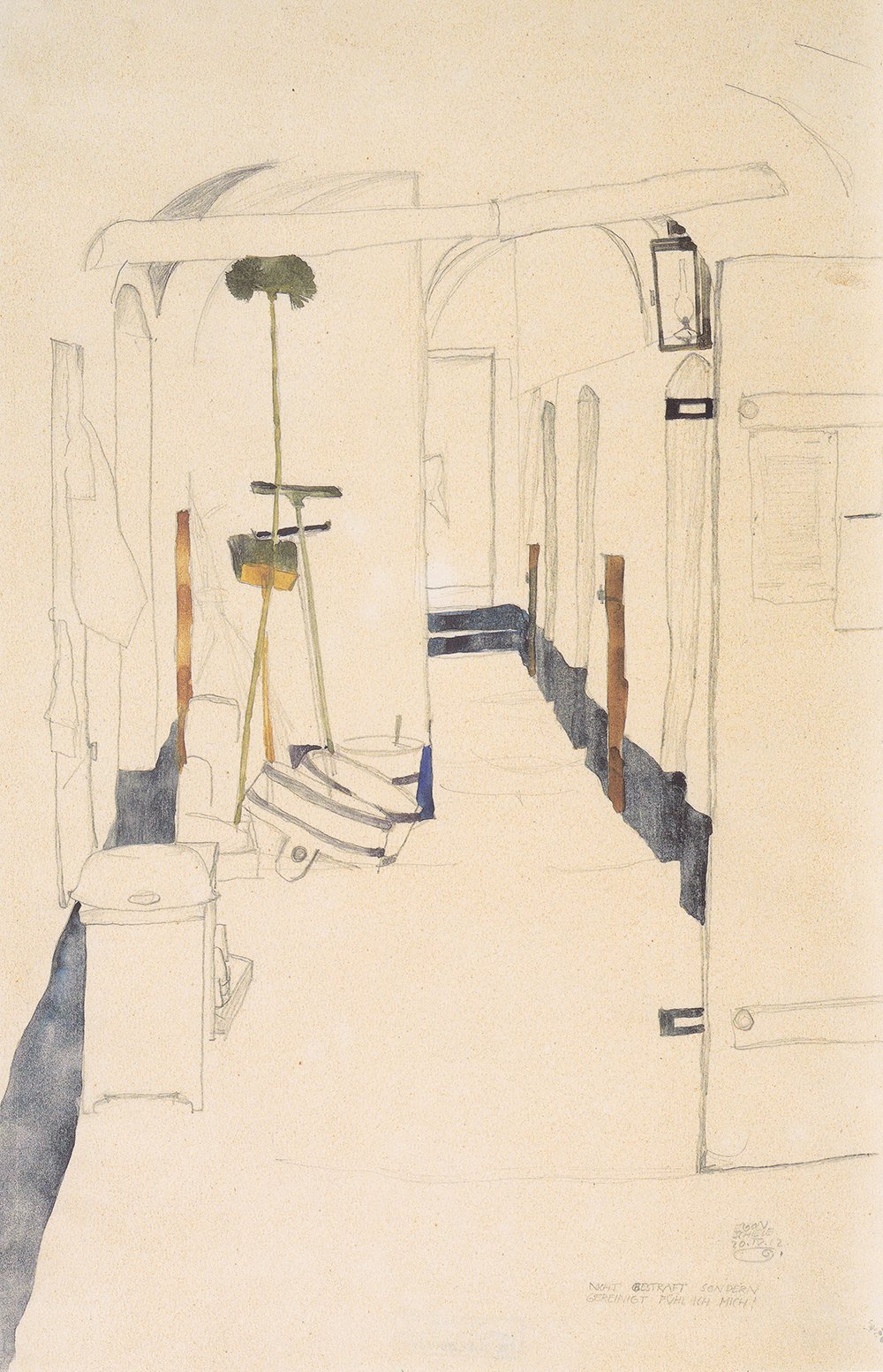 Affiche Egon Schiele Corridor XL cadre noir mat pour décoration murale