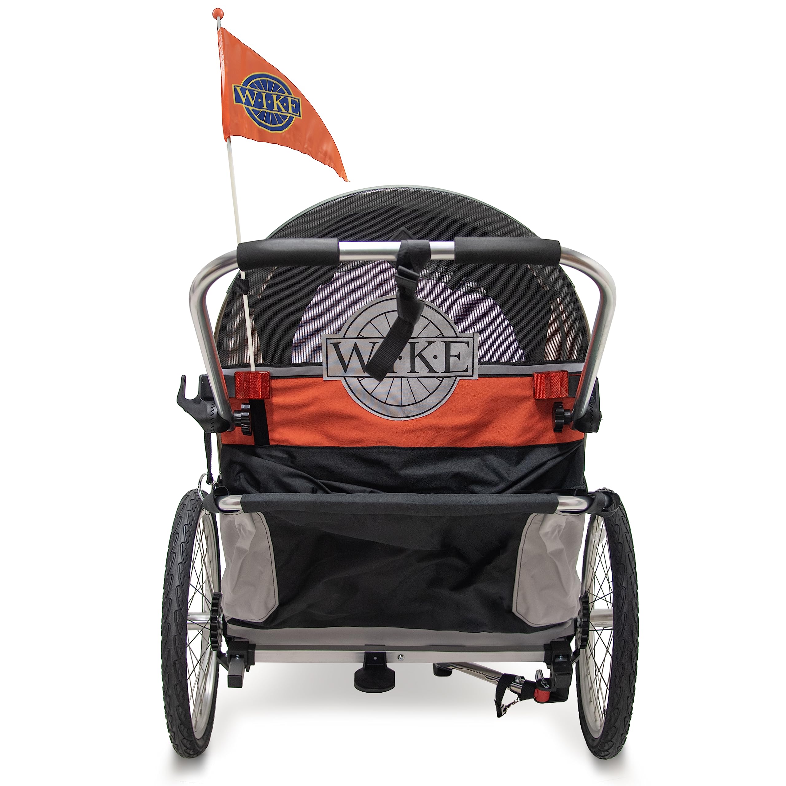 Wike Premium Doppel-Fahrradanhänger für Kinder – inklusive Spazieren und Jogging-Set