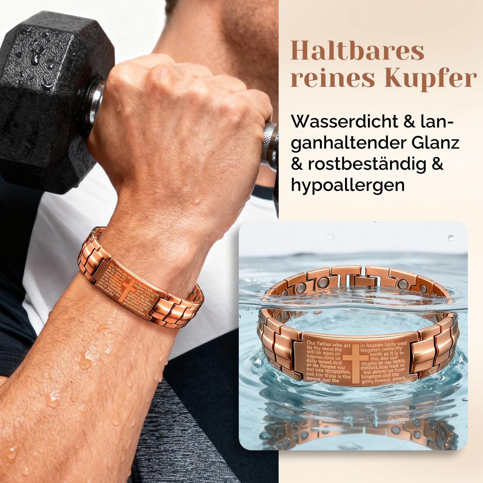 Energetix Bracelet magnétique pour femme avec fermeture en acier inoxydable (3500 gauss) (1)