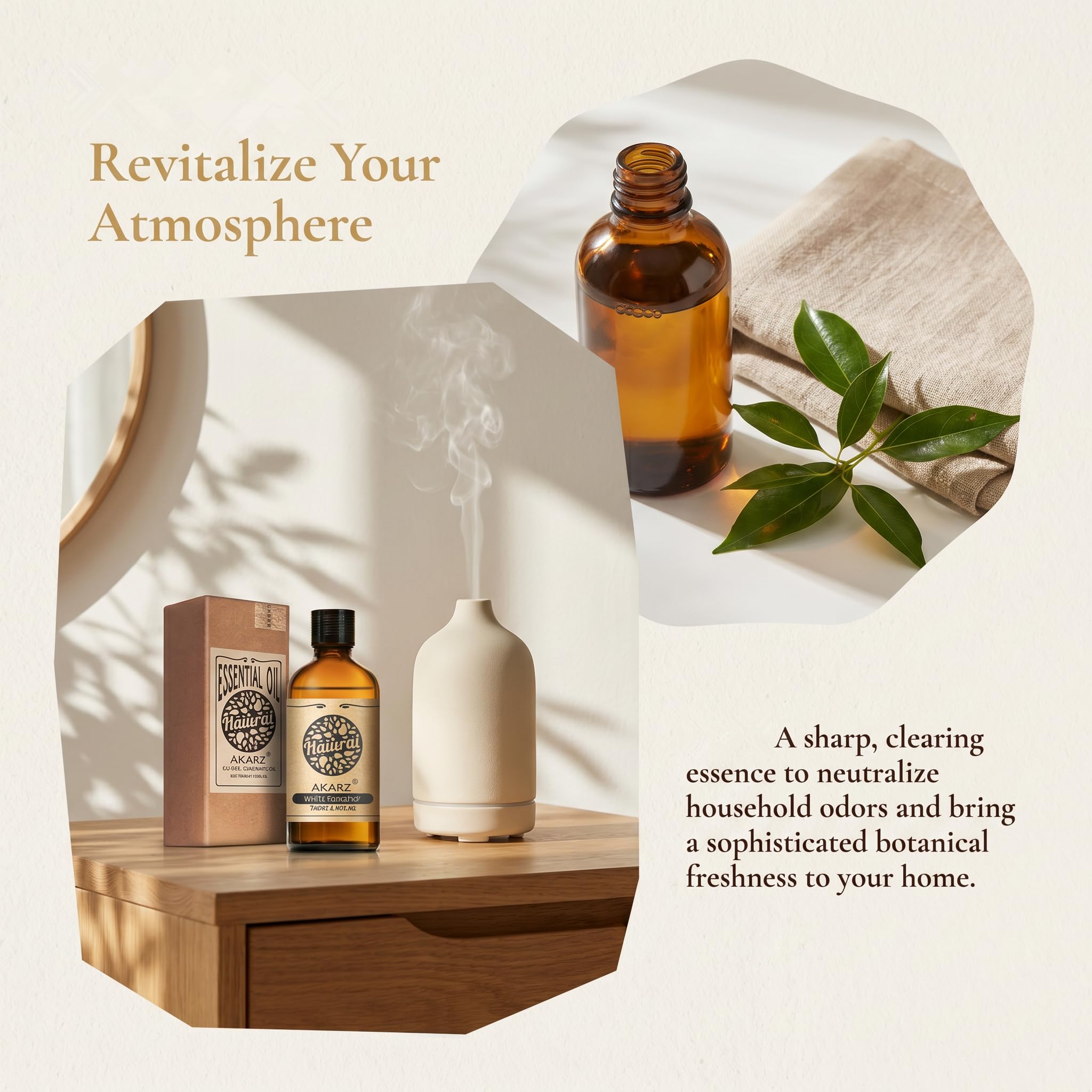 AKARZ 100ml Olejek esencjny z Białego Kamforu - Naturalny olejek aromatyczny do dyfuzorów, lamp aromatycznych i aromatów pomieszczeń