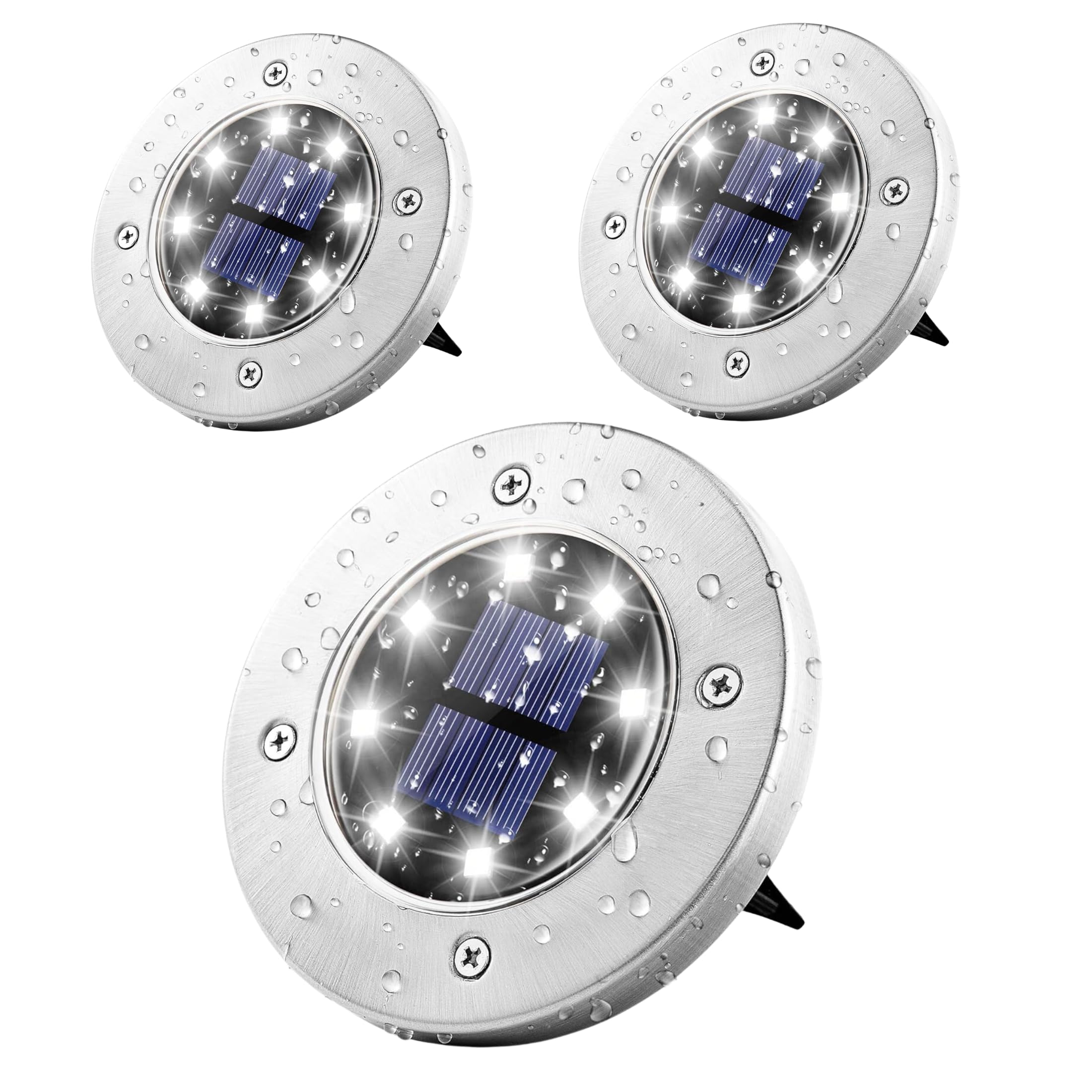 Drumstone (𝗦𝗽𝗲𝗰𝗶𝗮𝗹 𝟭𝟬 𝗬𝗲𝗮𝗿𝘀 𝗪𝗮𝗿𝗿𝗮𝗻𝘁𝘆 Solar-Powered LED Ground Lights – Waterproof Outdoor Disk Lights with Auto On/Off – Ideal for Gardens & Landscape Decoration-image-27