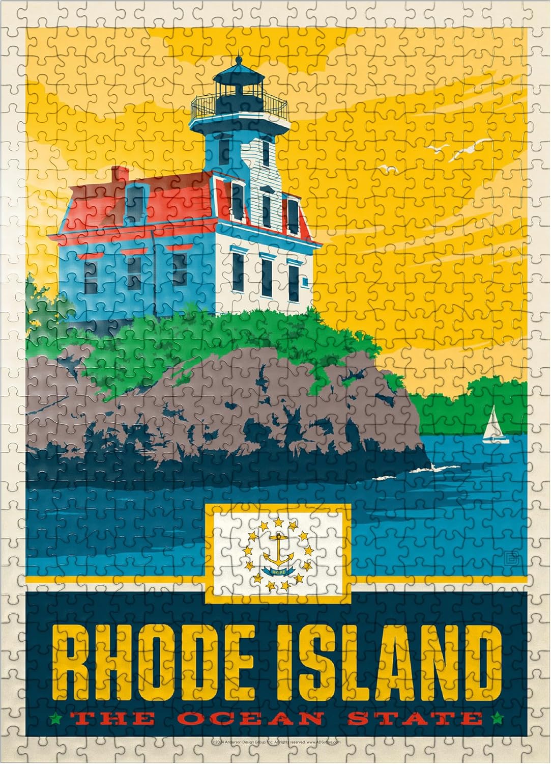MyPuzzle Rhode Island: The Ocean State - Premium 500 Piece Jigsaw Puzzle for Adults