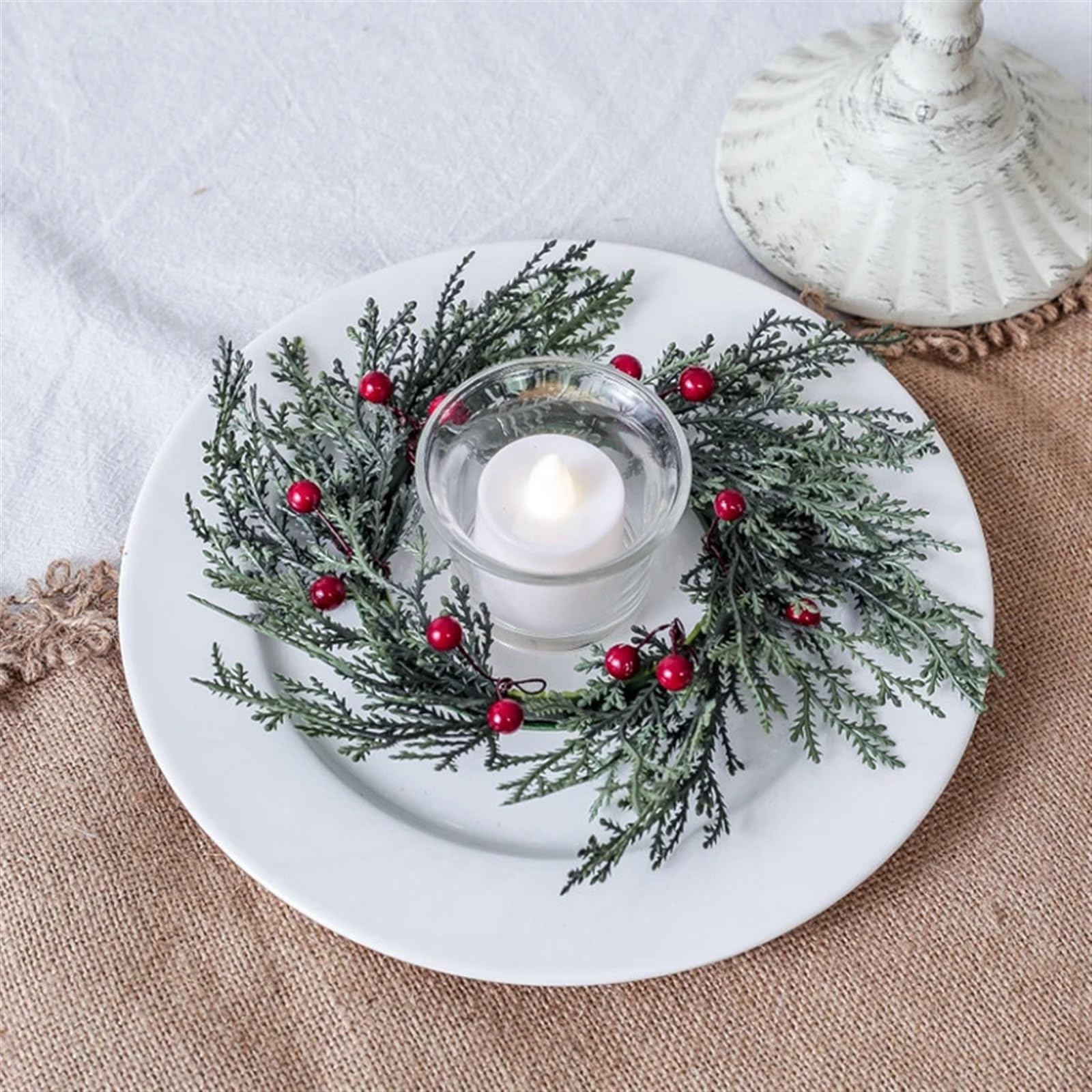 Kaarsringen 4 STKS 25,5 cm Kunstmatige Kaars Ringen Krans Bloem Eucalyptus Bladeren Kransen voor Pillar Kaarsen Bruiloft Thuis Deur Tafelblad Decor