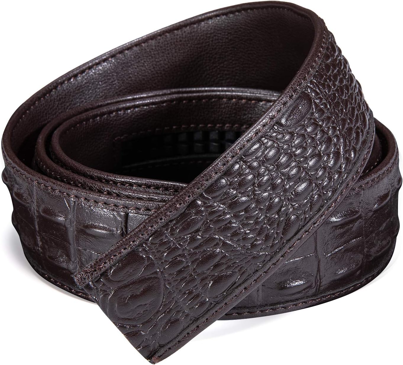 Barry.Wang Mens Ratchet Belt 2 Pack Buckle Gift Set Dress Belts Leather Slide Strap Automatic 1 3/8" Wedding Business
