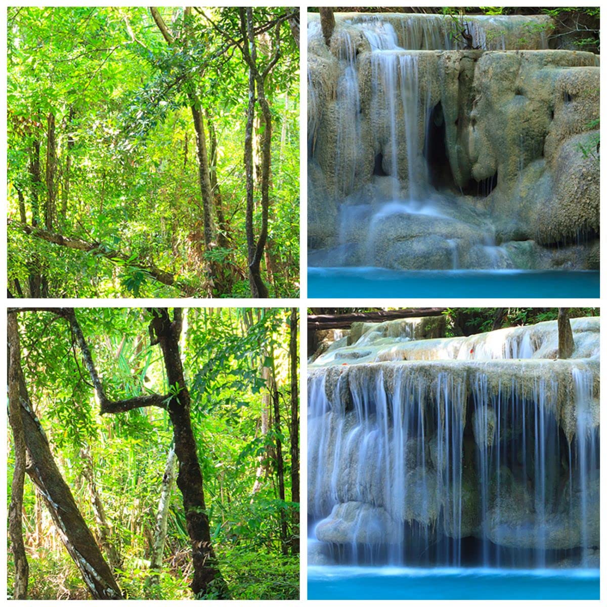Decoracion Salon Cascada bosque medio ambiente Vidrios decorativos 120x50cm Cuadro Sobre Vidrio Moderno Cocina Cuadros Pared Impresiones Impresión en Cristal Wall Art Prints Grande GAB120x50-2664