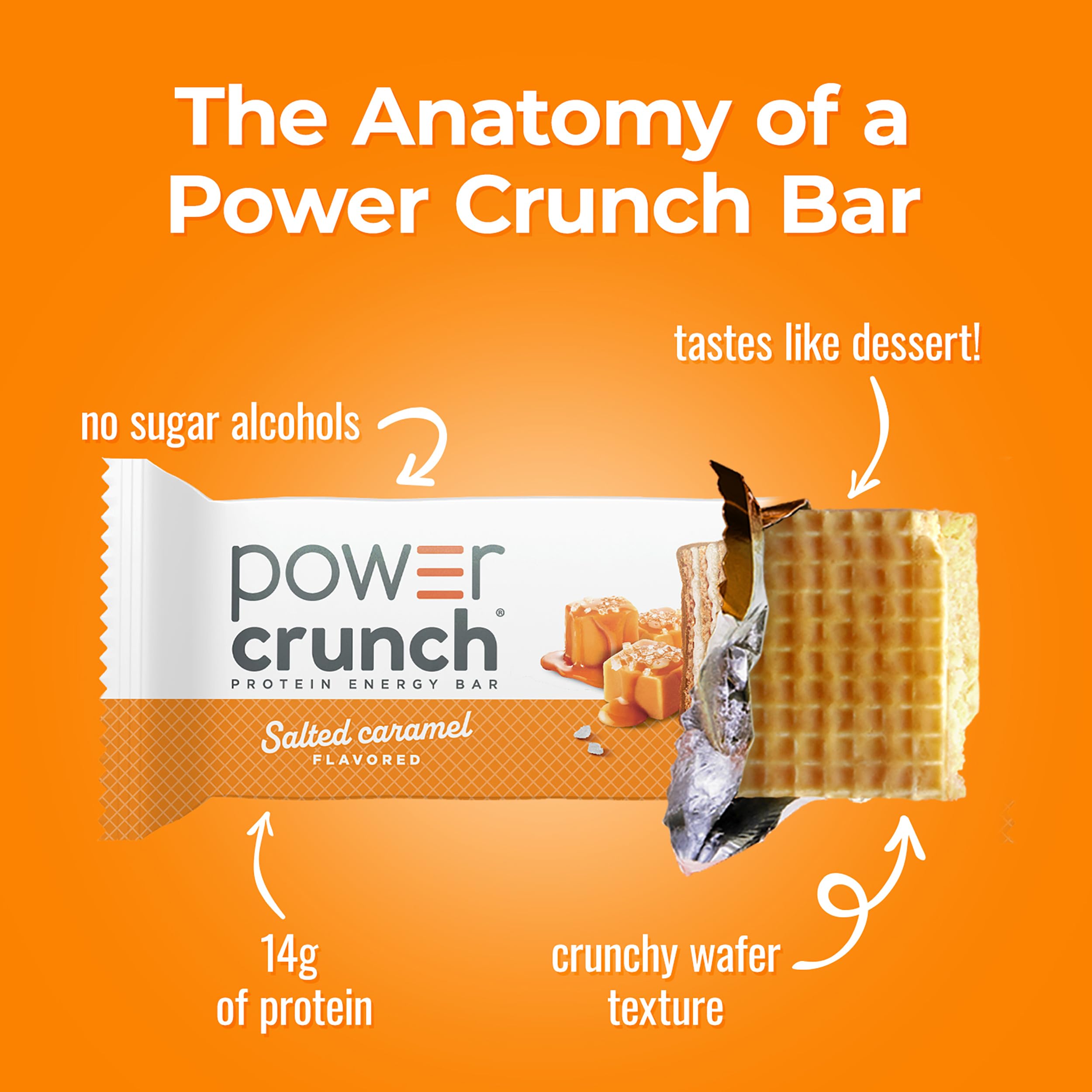 Power Crunch Bar - Original - Salted Caramel - 1.4 Oz - Case Of 12