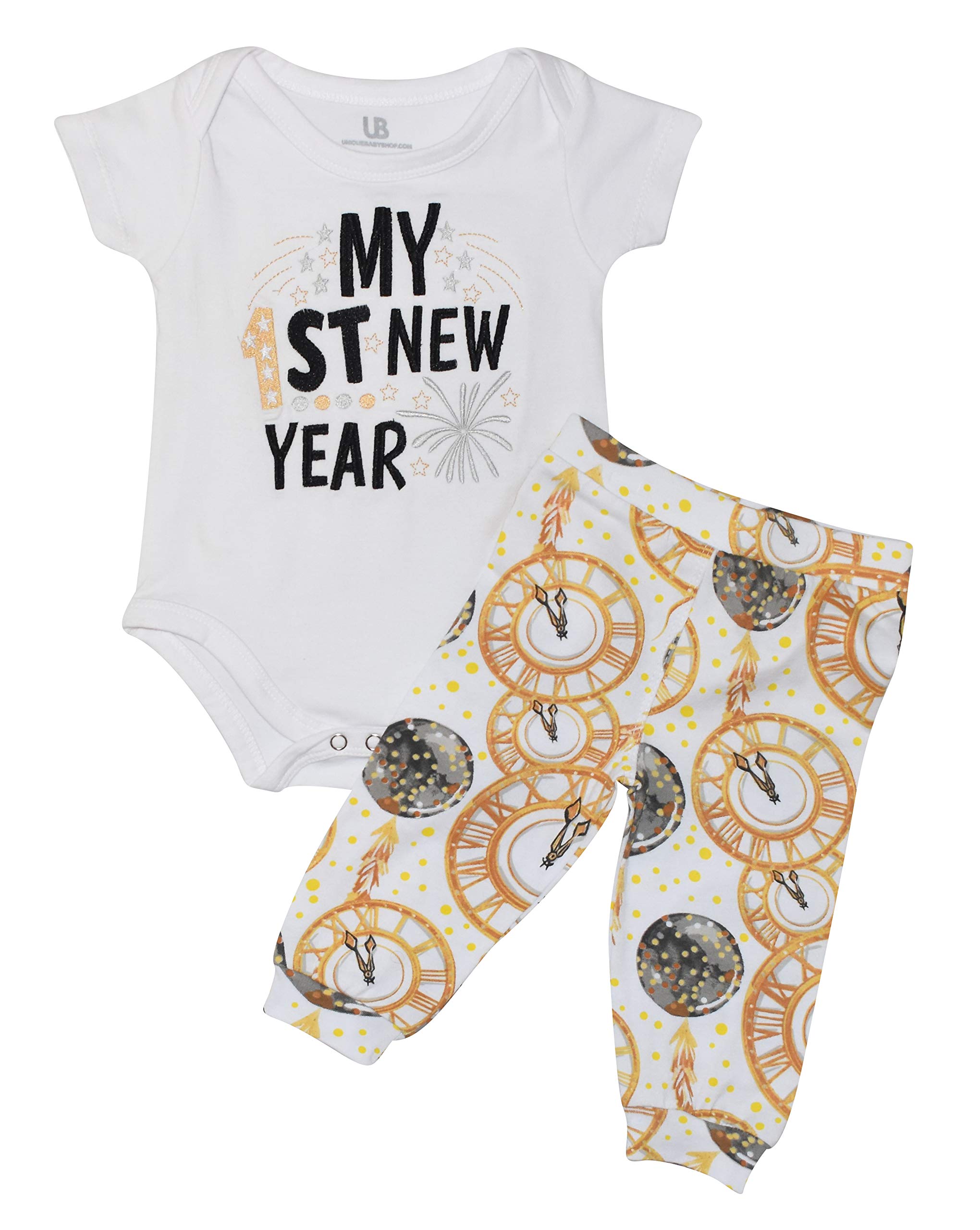 Baby Boys Girls 2pc Outfit Set Short Sleeve Bodysuit with Pants