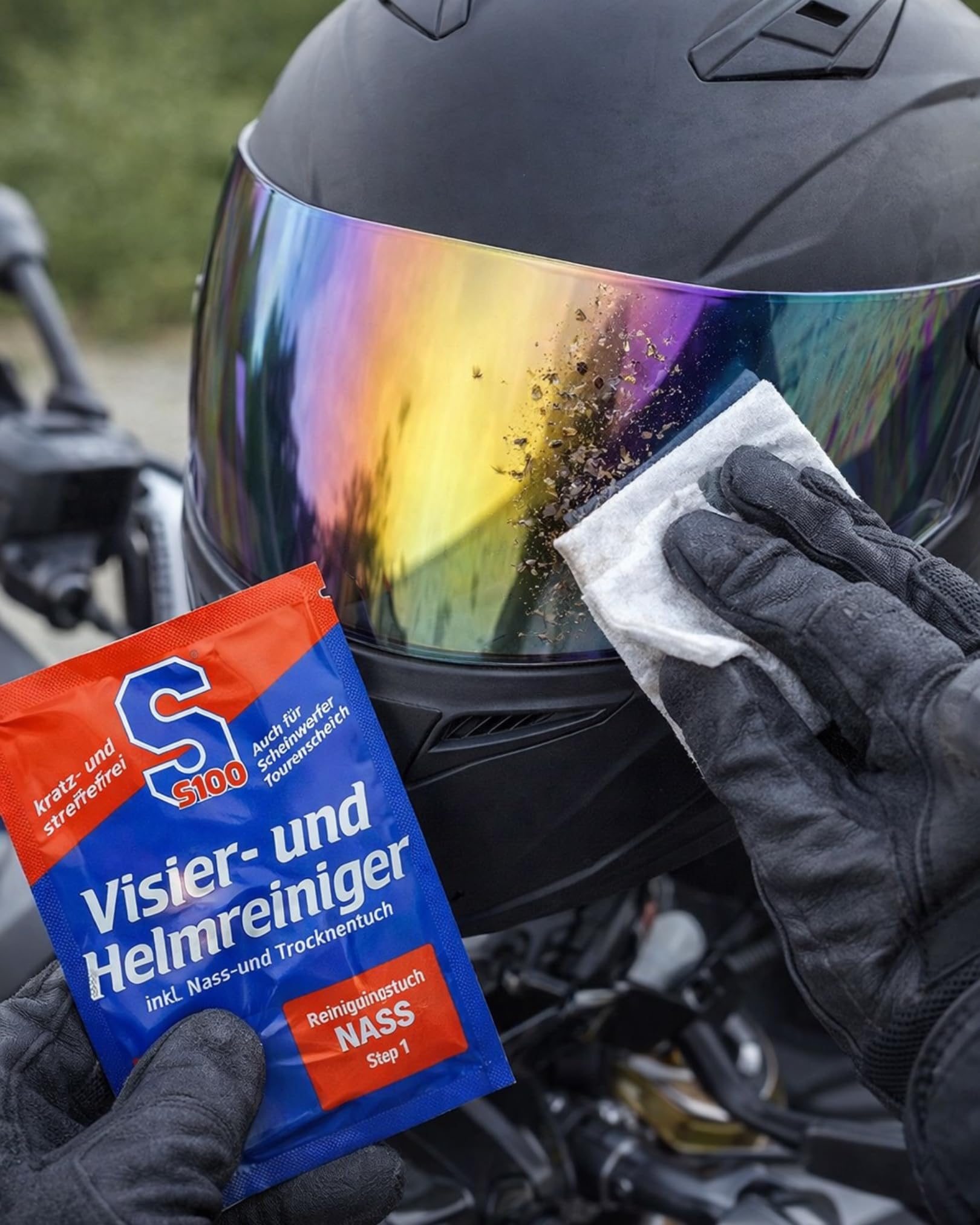 S100 Lot de 10 chiffons de nettoyage pour visière et casque