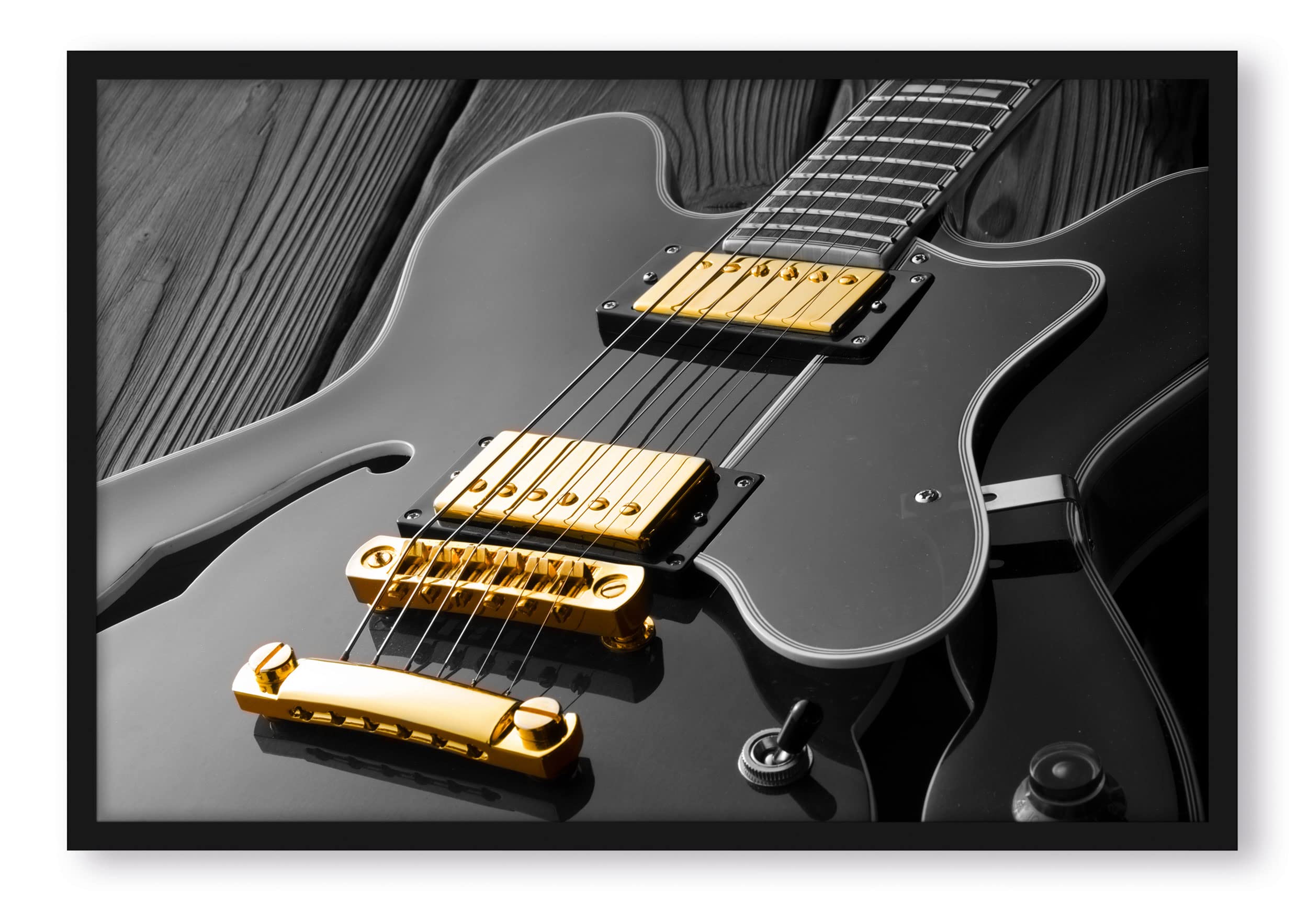 Elegante chitarra elettrica, poster con cornice, formato 80 x 60 cm, stampa artistica incorniciata