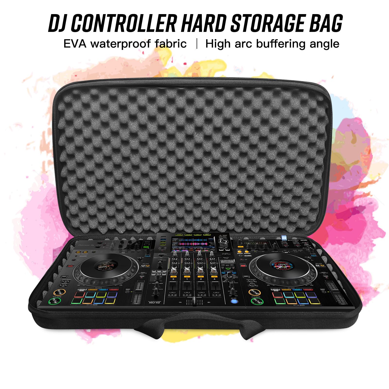 RAYMACE Hard EVA DJ Controller Case,Fits Pioneer DDJ SR,SR2,DDJ-REV1,Denon MC4000,Numark NVII,Mixtrack Pro 3,NV Platinum,Hercules Inpulse 500?Protective Travel Storage Bag(22.8x14.6x3.5Inch)