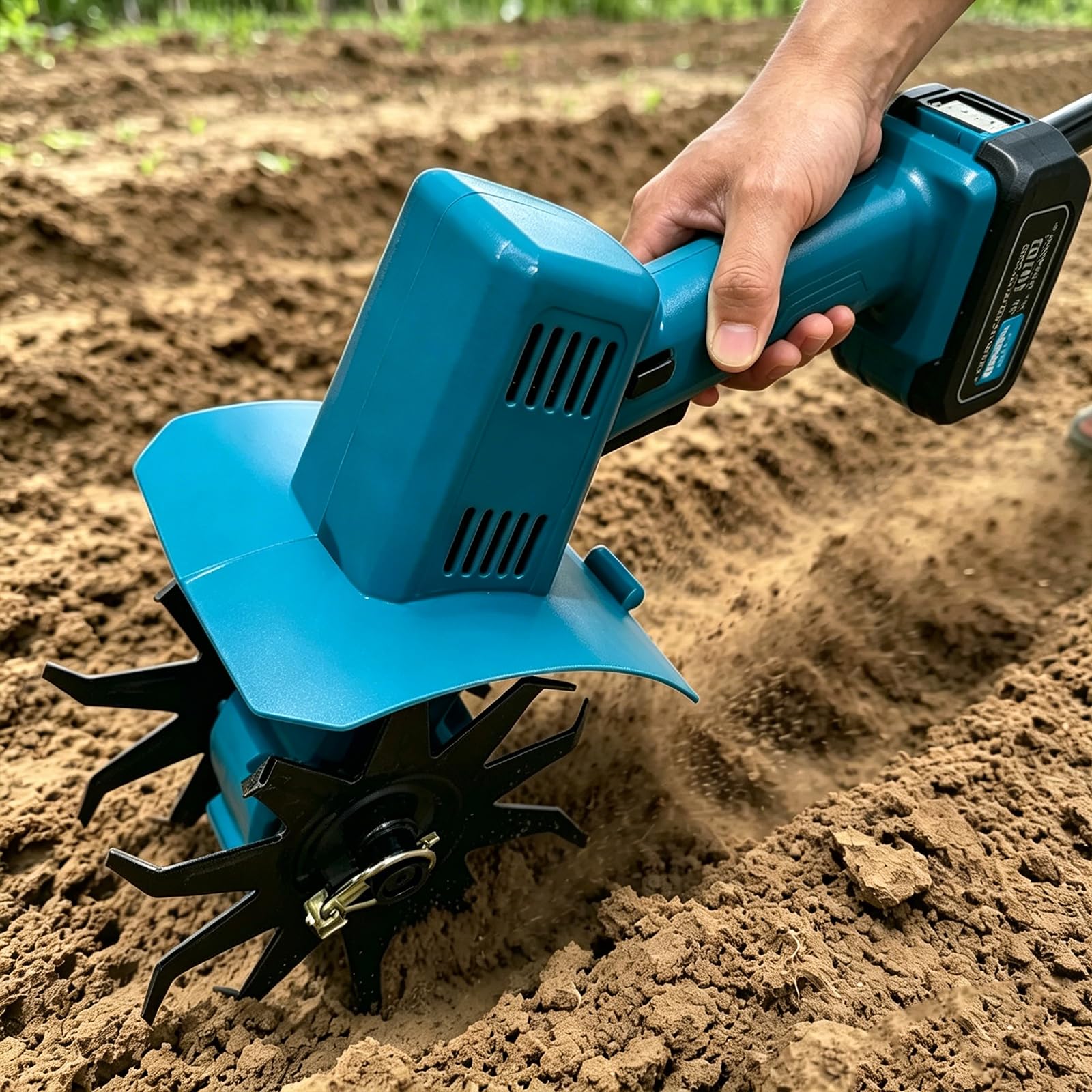 Cultivador de jardín inalámbrico para batería de 18 V y 21 V (no incluida), herramienta de deshierbe y pérdida de tierra