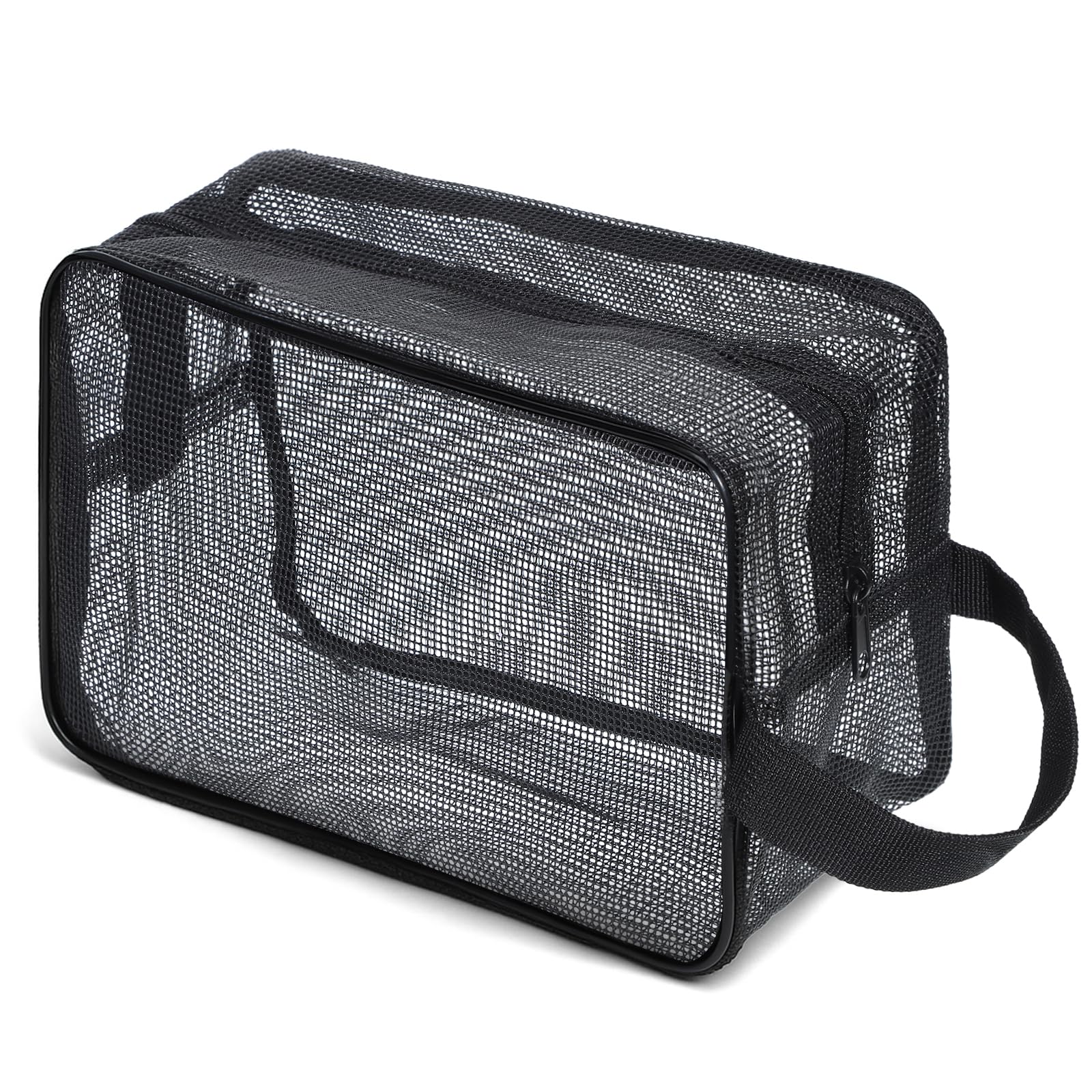 LIQWEI 1 Pc Portable Mesh Shower Caddy Bag Black Mesh Toiletry Bags Shower Tote Hanging Meshs Bag Quick-Dry