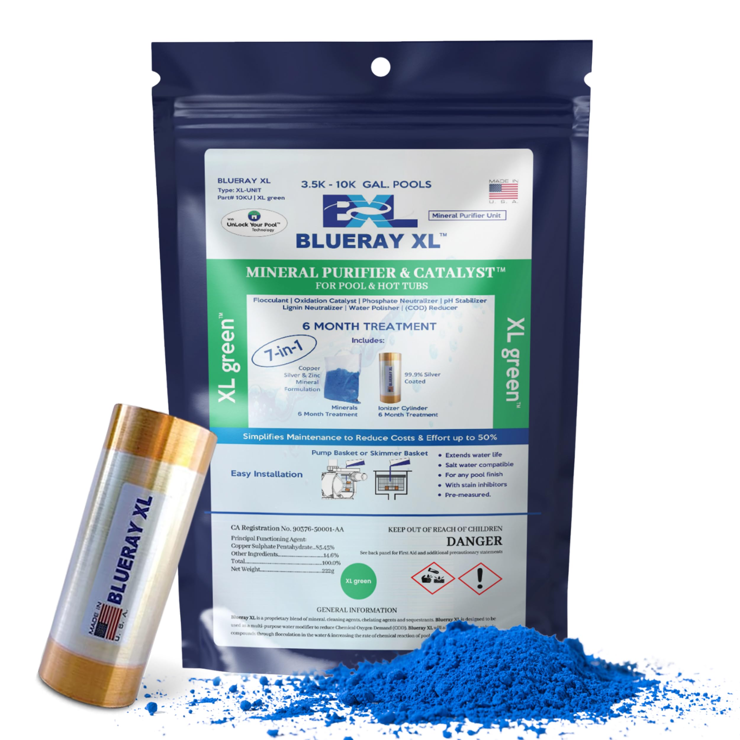 XL Green Mineral Purifier & Catalyst™ do basenów i jacuzzi, jednostka dla 3,5 K-10K GAL. Baseny, zawiera pakiet mineralny i jonizator