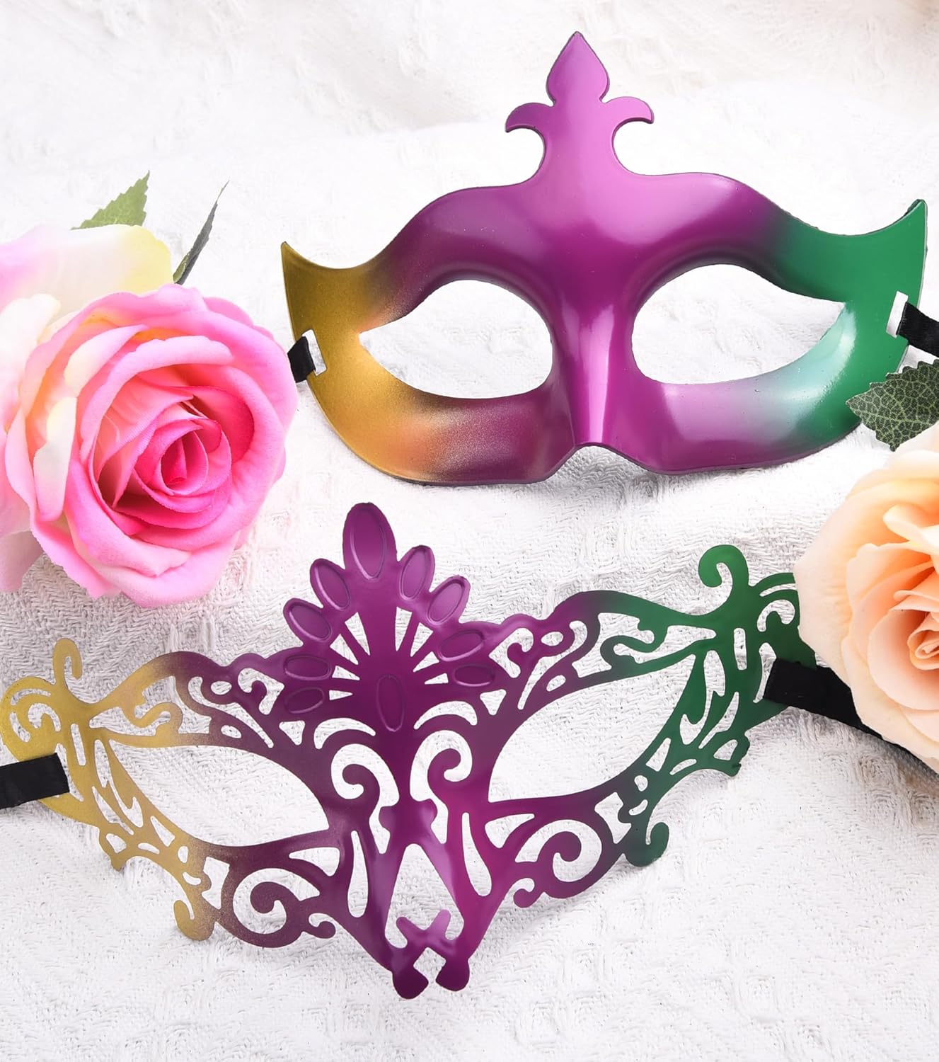 FEQO 32 Pieces Masquerade Masks Vintage Antique Masks Venetian Masks - Image 4