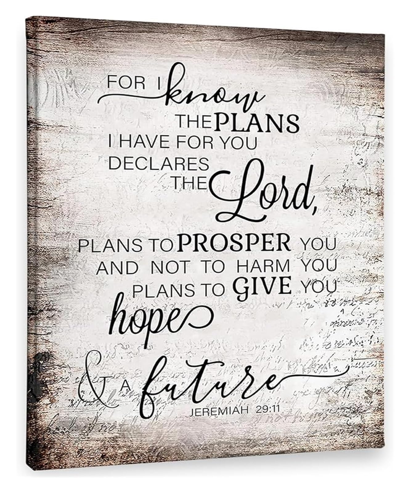 XGINERFEX Prayer Room Office Decor Jeremiah 29 11 Wall-Art Christian Bible Verse Scripture For I Know The Plans I Have For You(Framed,16x24inch(40x60cm))