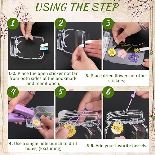 Vista 33 de Kaluofan - 40 flores secas prensadas reales, flores secas para resina, flores secas para manualidades, para marcapáginas de resina, álbumes