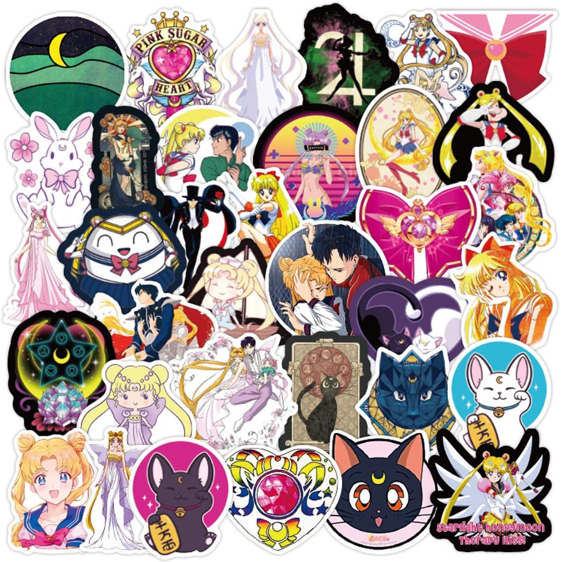 100pcs Cartoon Stickers Cool Anime Stickers Vinyl Waterproof Stickers for Kids Adults Teens for Water Bottles Skateboard