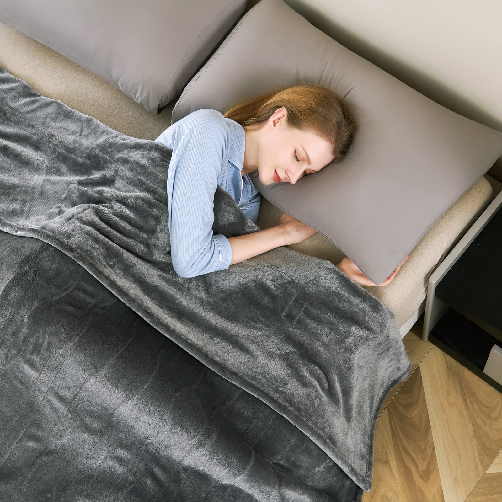 BESTCHIC Electric Heated Blanket Queen Flannel