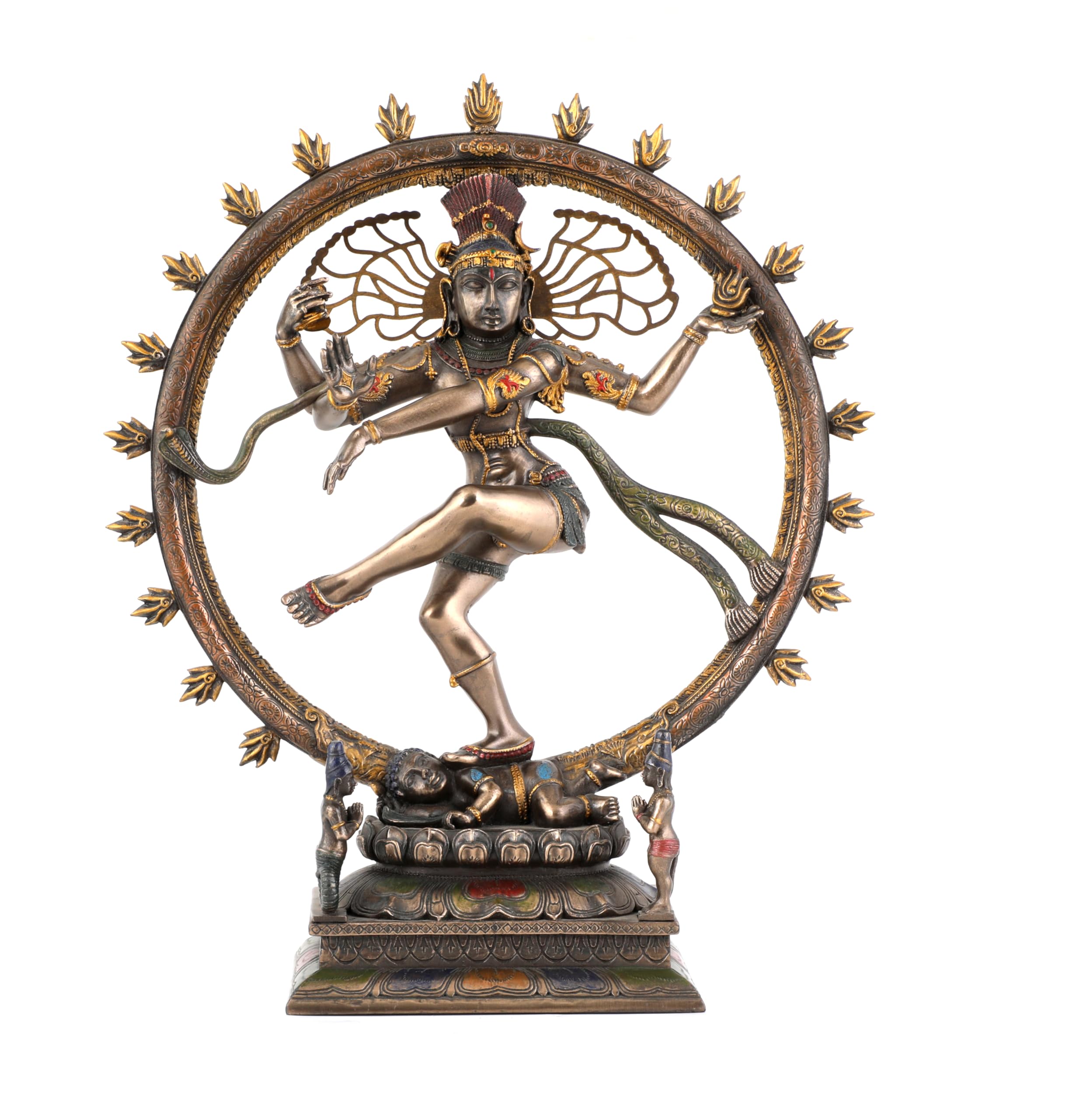 Antiques Nirmala Dancing Shiva Nataraja Statue, Large Polyresin Lord Shiva Natraja Sculpture, Shiv Nataraj Figurine, Temple Yoga Studio Outdoor Decor 10.5 INCHES