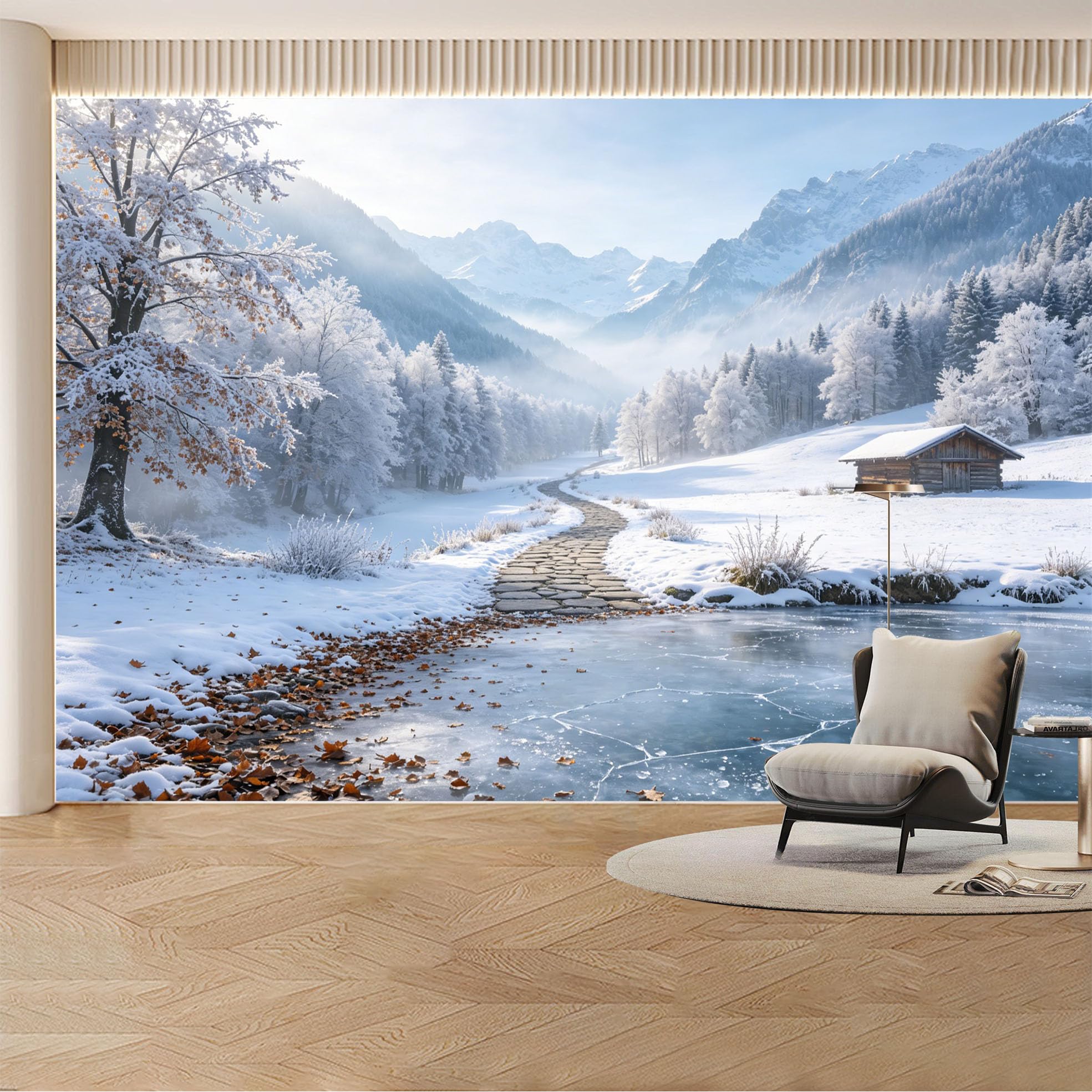 Custom Wall Mural Wallpaper Misty Forest Path， Landscape Nature Wall Decor Large Wall Art， Sunset Tropical Nordic Removable SelfAdhesive Large Photo for Living Room， Bedroom， Office