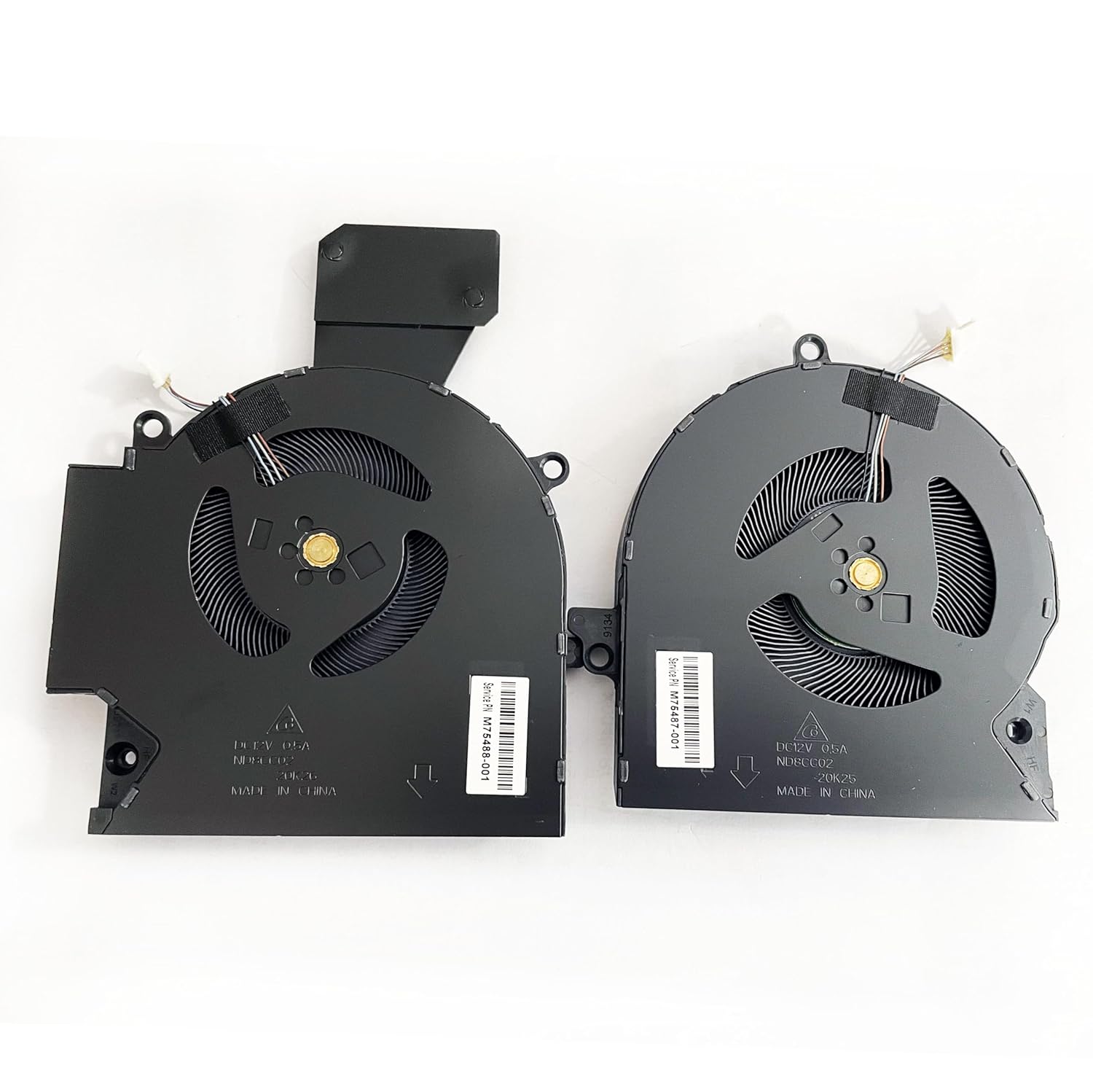 Fleshy Leaf Replacement CPU+GPU Cooling Fan for HP OMEN 16-B 16-C TPN-Q265 TPN-Q267 12V Series M75487-001 ND8CC02-20K25 M75488-001 ND8CC02-20K26