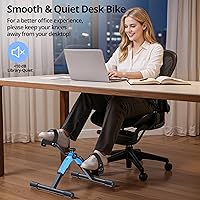 Vista 6 de Ejercitador de pedal plegable, mini bicicleta estática debajo del escritorio, ejercitador de pedal de bicicleta para brazos y piernas, entrenamiento