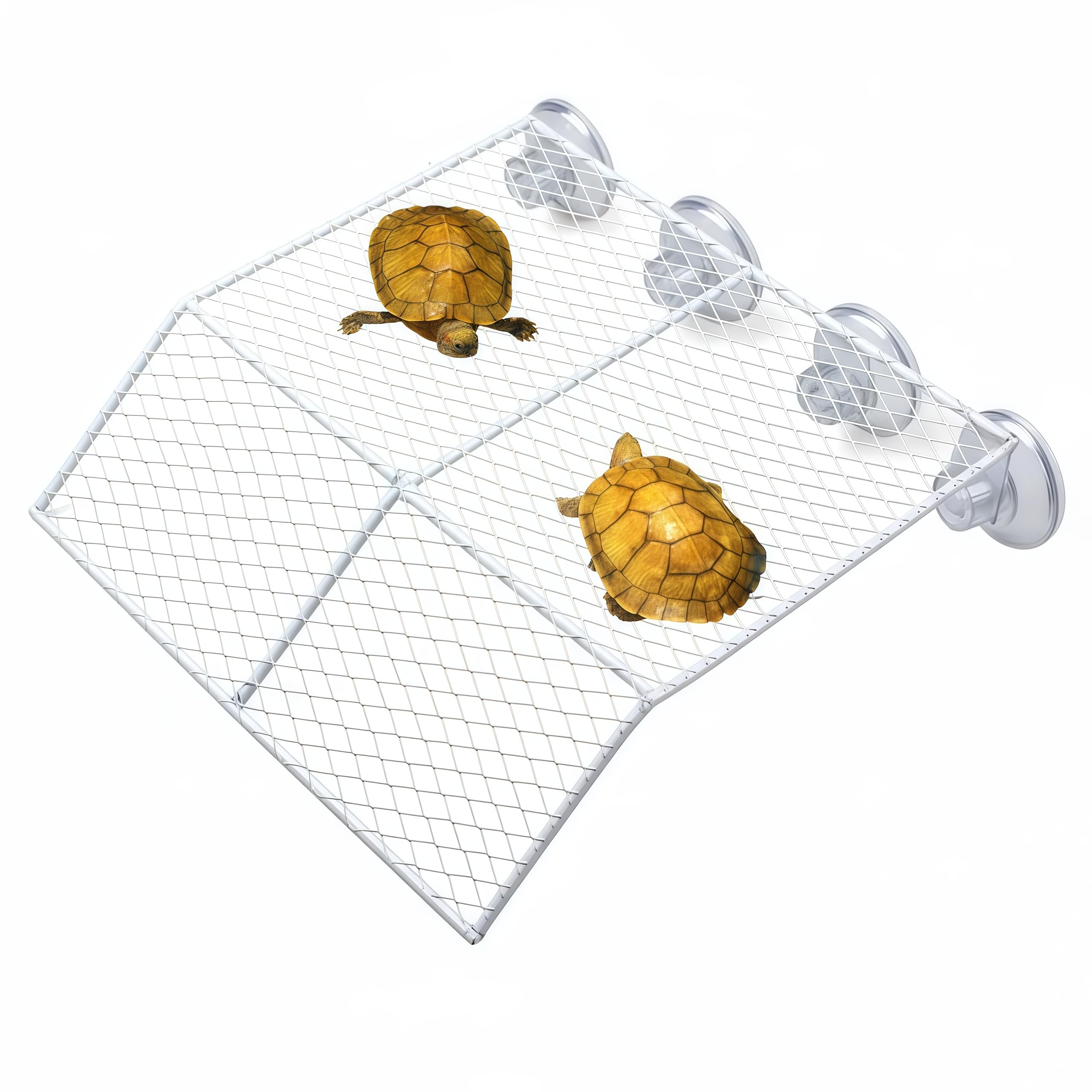 Photo 1 of *scratches* Ovimyne Turtle Basking Platform Large,Heavy Duty Metalturtle Platform for Aquarium,Turtle Tank Accessories, Rustproof Material with Strong Suction Cups, White 11"x11"x1.7"