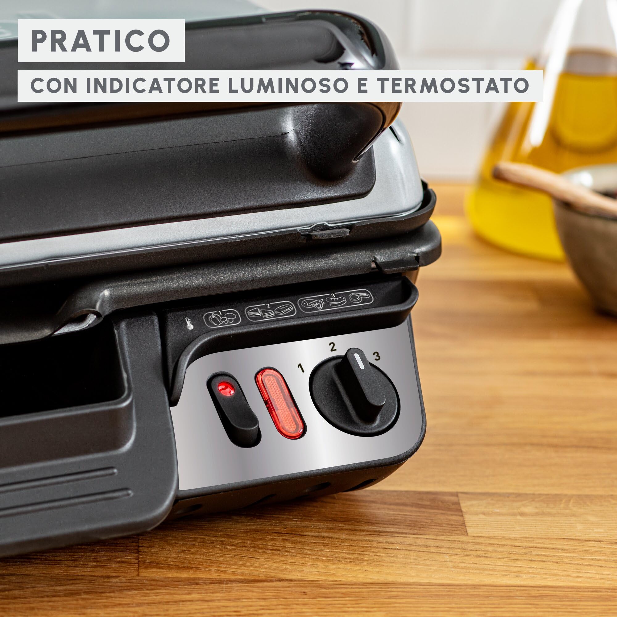 Moulinex UltraCompact Comfort Grill, Griglia da Interno, Griglia, Barbecue, Rosolatura, GI306010