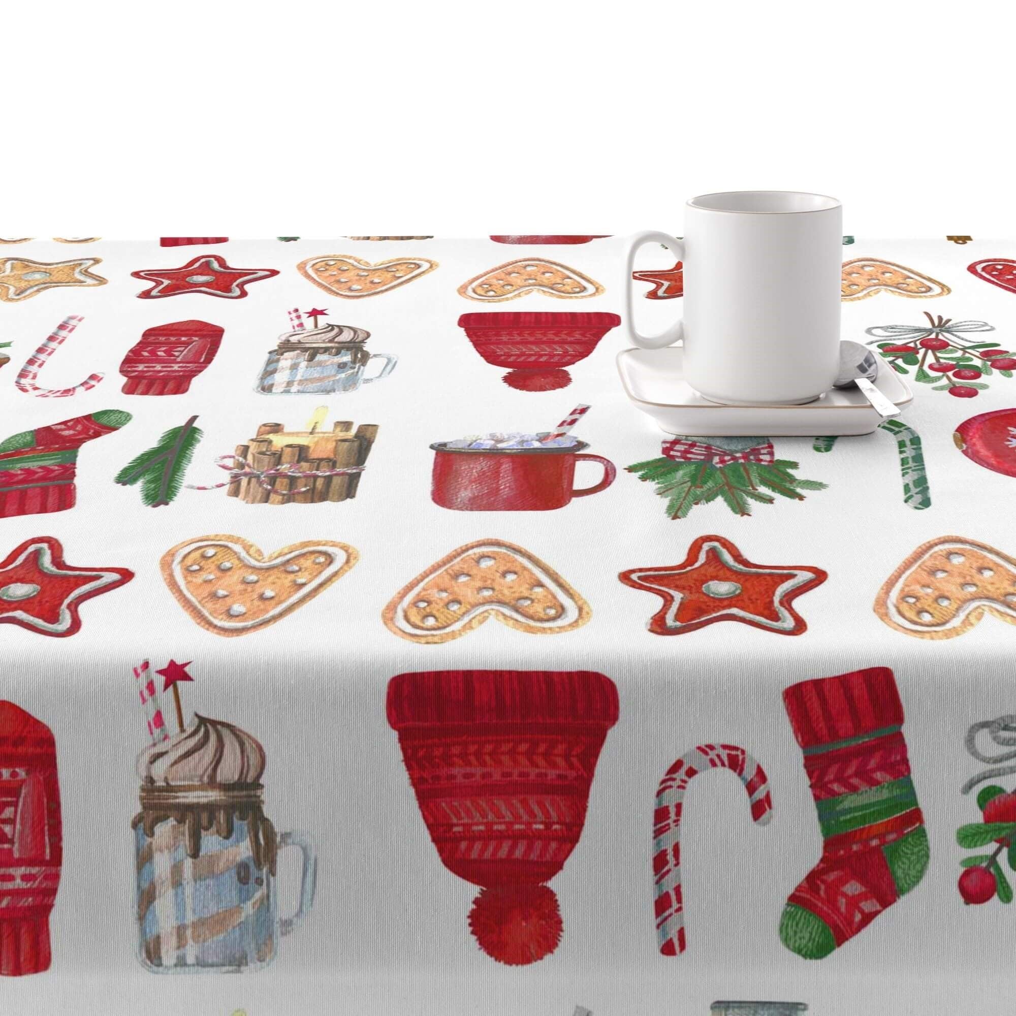 BELUM Nappe de Noël | Nappe Anti-Taches Table rectangulaire résinée | Nappe en résine (Acte plastifié) | Nappe de Table | Nappe de Table Maison (300 x 140 cm)
