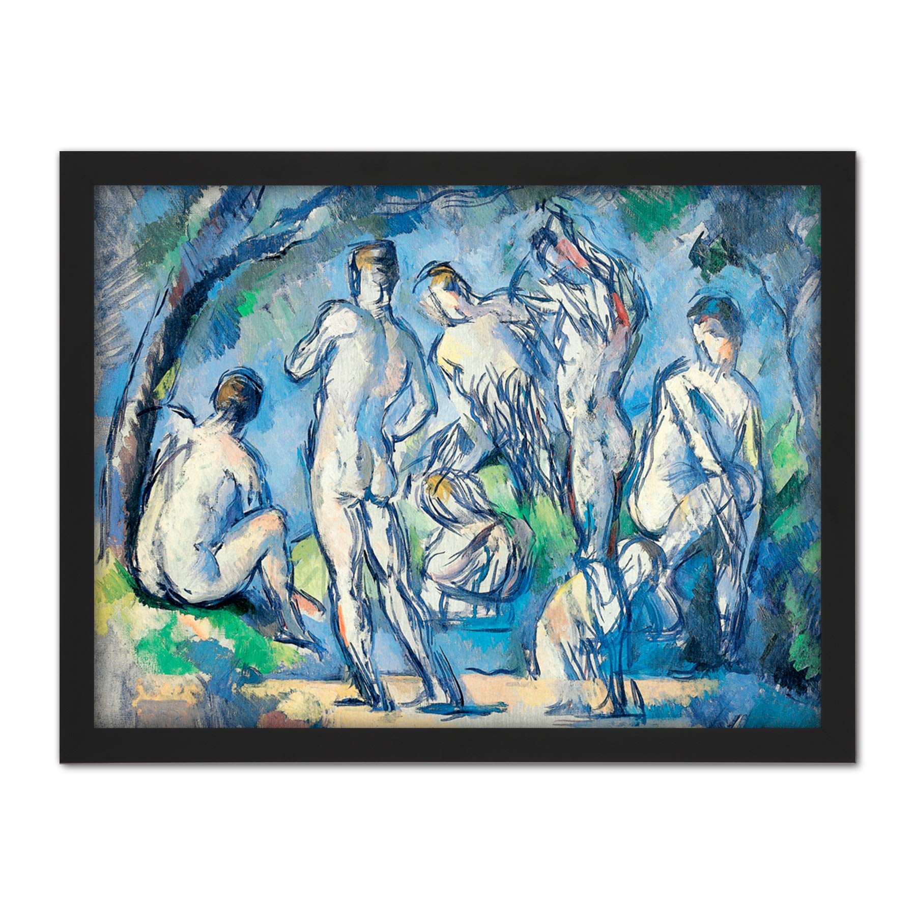 Paul Cezanne Seven Bathers Large Framed Art Print Poster Wall Decor 18x24