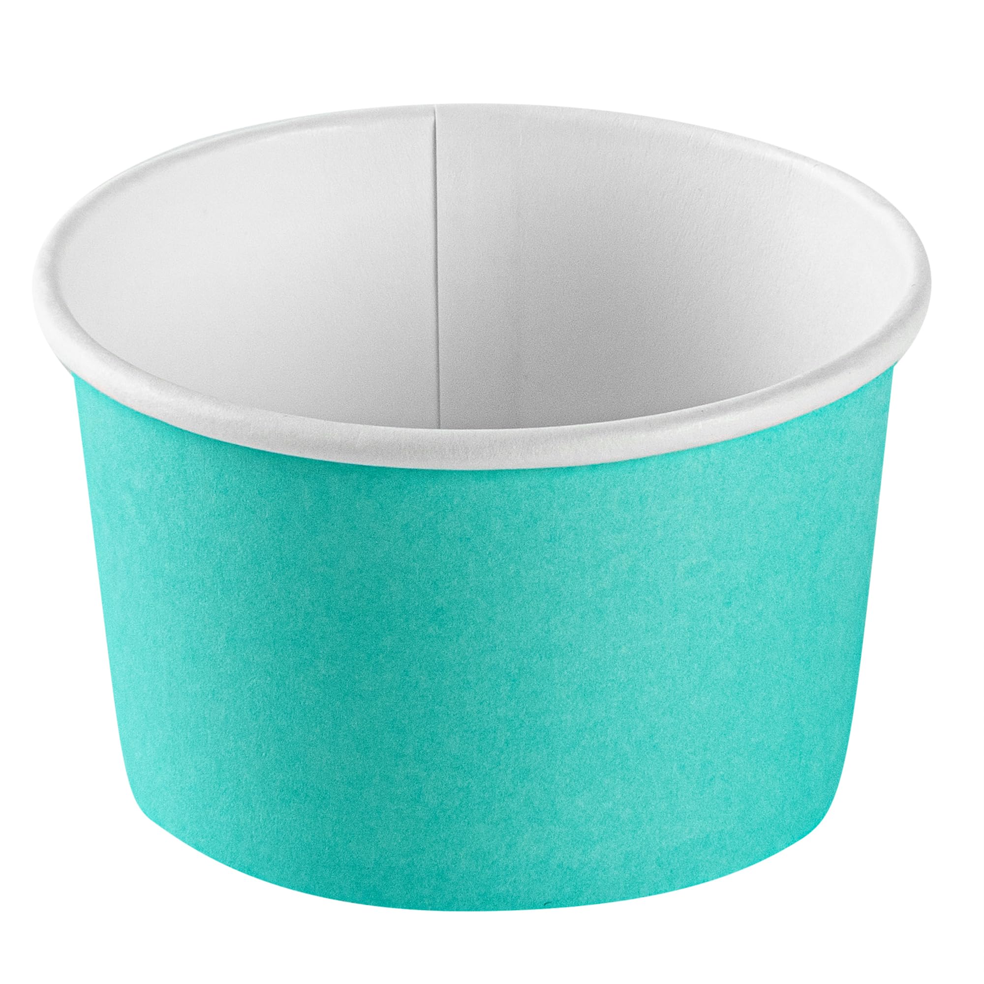 Coppetta - Vasos de postre de 3 onzas, 200 vasos desechables para helado, las tapas se venden por separado, resistentes, cuencos de papel turquesa FroYo, a rayas, para alimentos fríos y calientes,