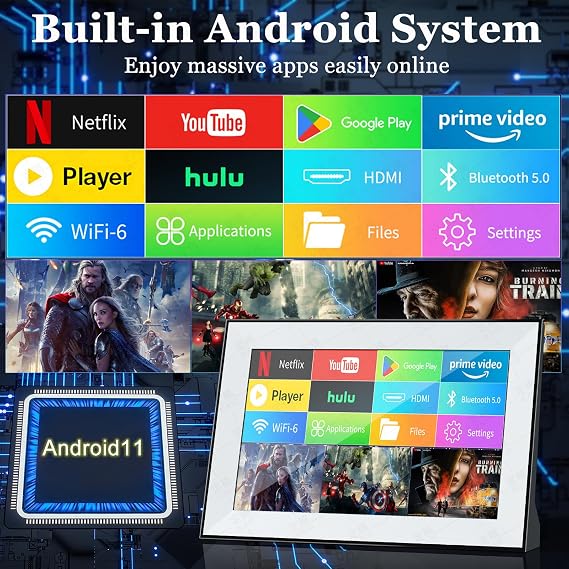 Portable TV,Small TV with Touchscreen LCD Monitor,Built in Apps,Support SD,WiFi,Bluetooth,USB, HDMI Input,Mini Smart TV Design for Home, Kitchen, RV, and Travel Use