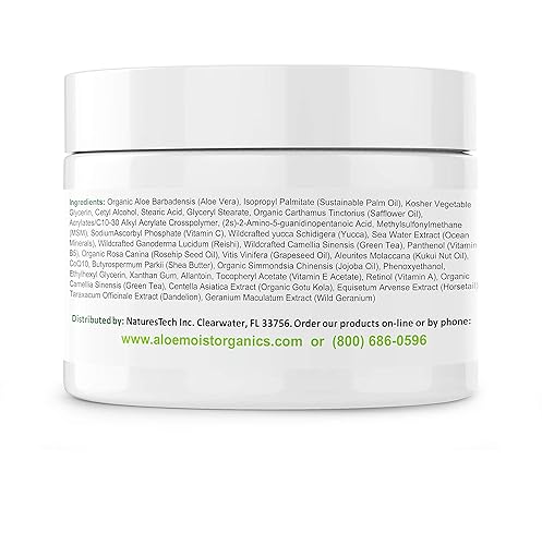 Miniatura 8 de Loción corporal natural de aloe vera, crema hidratante facial y corporal con gel de aloe vera orgánico, aceite de vitamina E, vitamina C, crema de