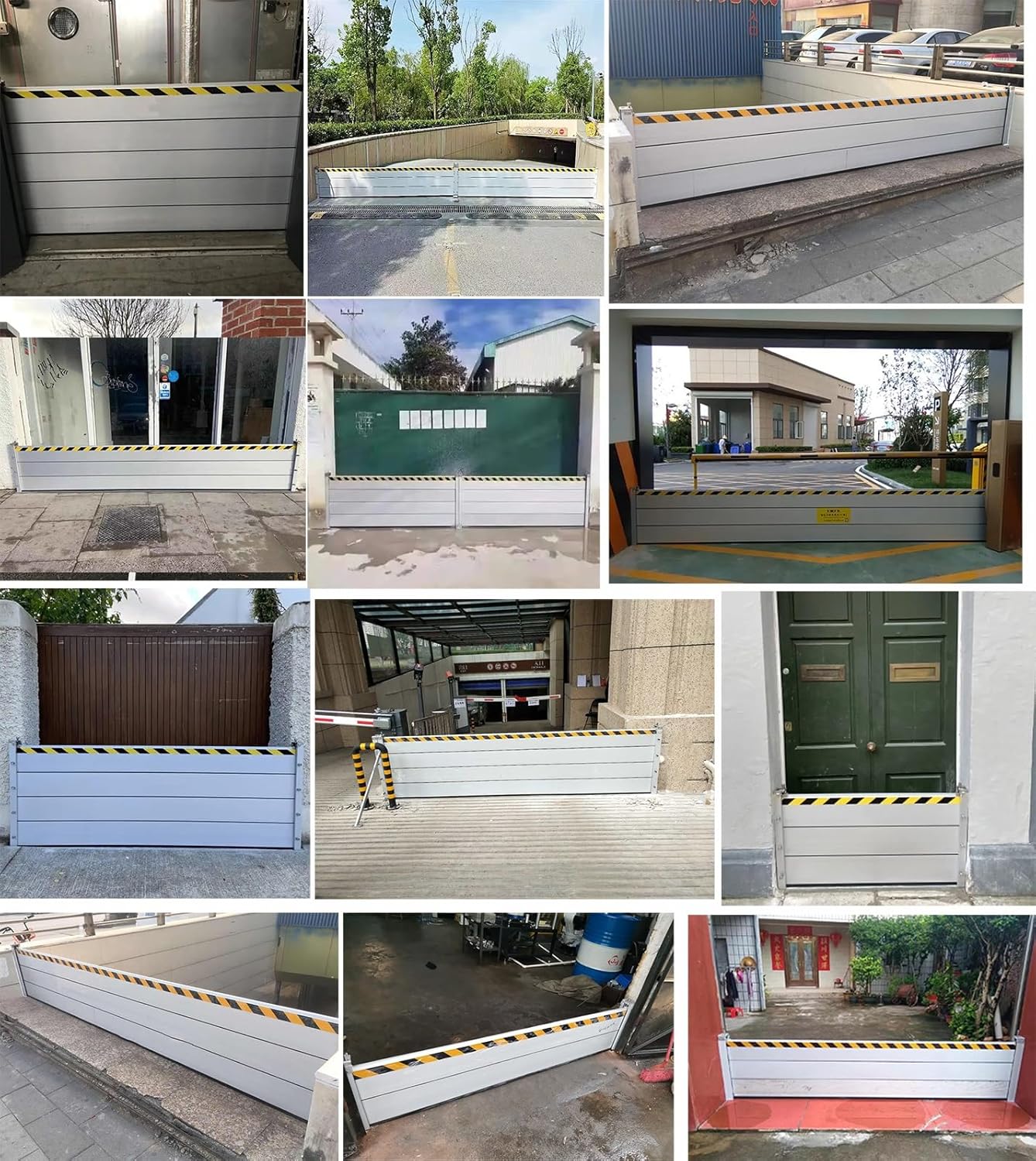 玄関/家の洪水防止バリアー 再利用可能な金属製洪水制御バッフル 高さ60cm 厚型砂なし防水バリアー 洪水防止 取り付け簡単 長さ5