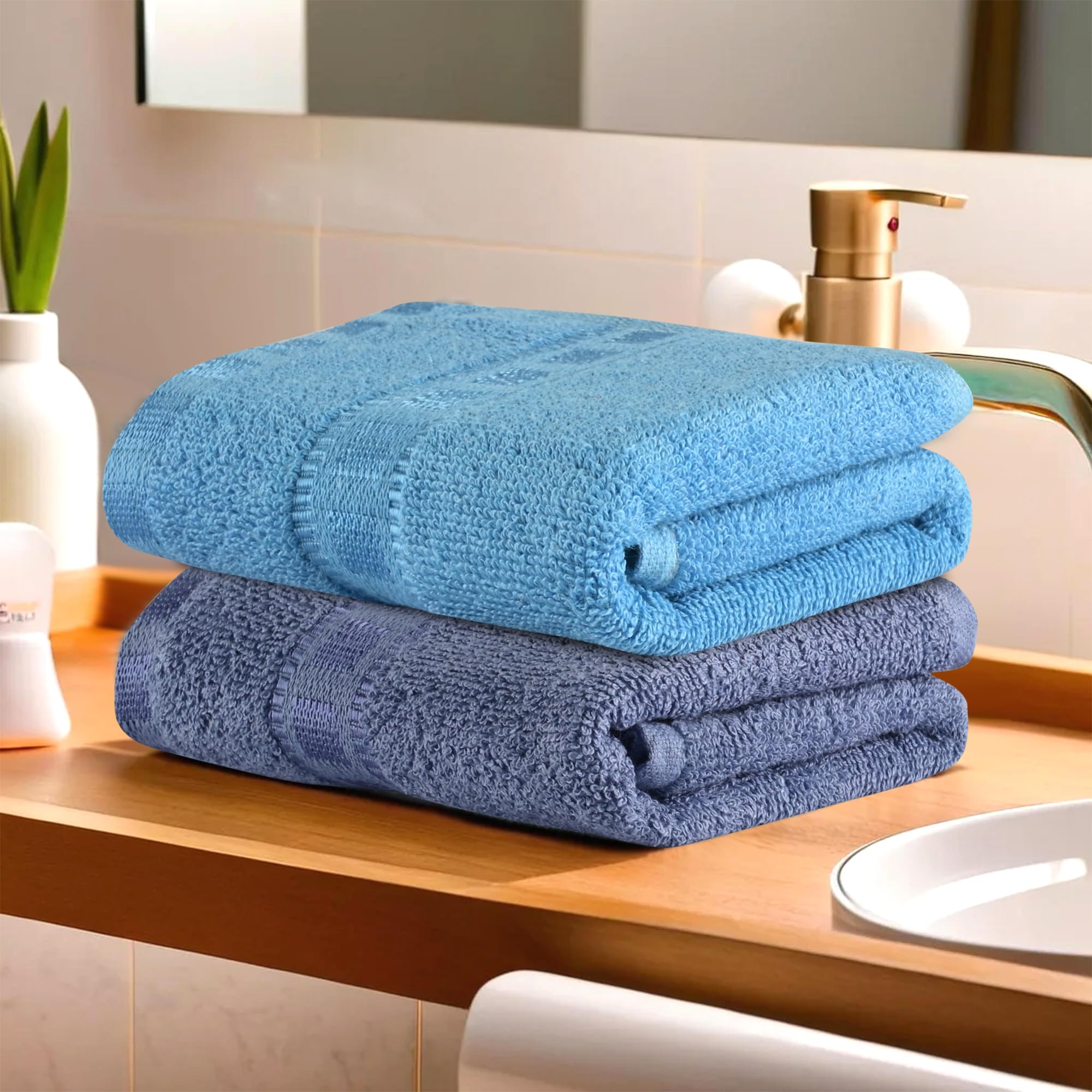 Heart Home Pack of 2 Cotton Hand/Face Towels for Men & Women | Easily Washable | Workout Gym Napkins for Men | Pocket Towel - Dark & Sky Blue (B0D9BPCYKQ) Amazon Price History, Amazon Price Tracker